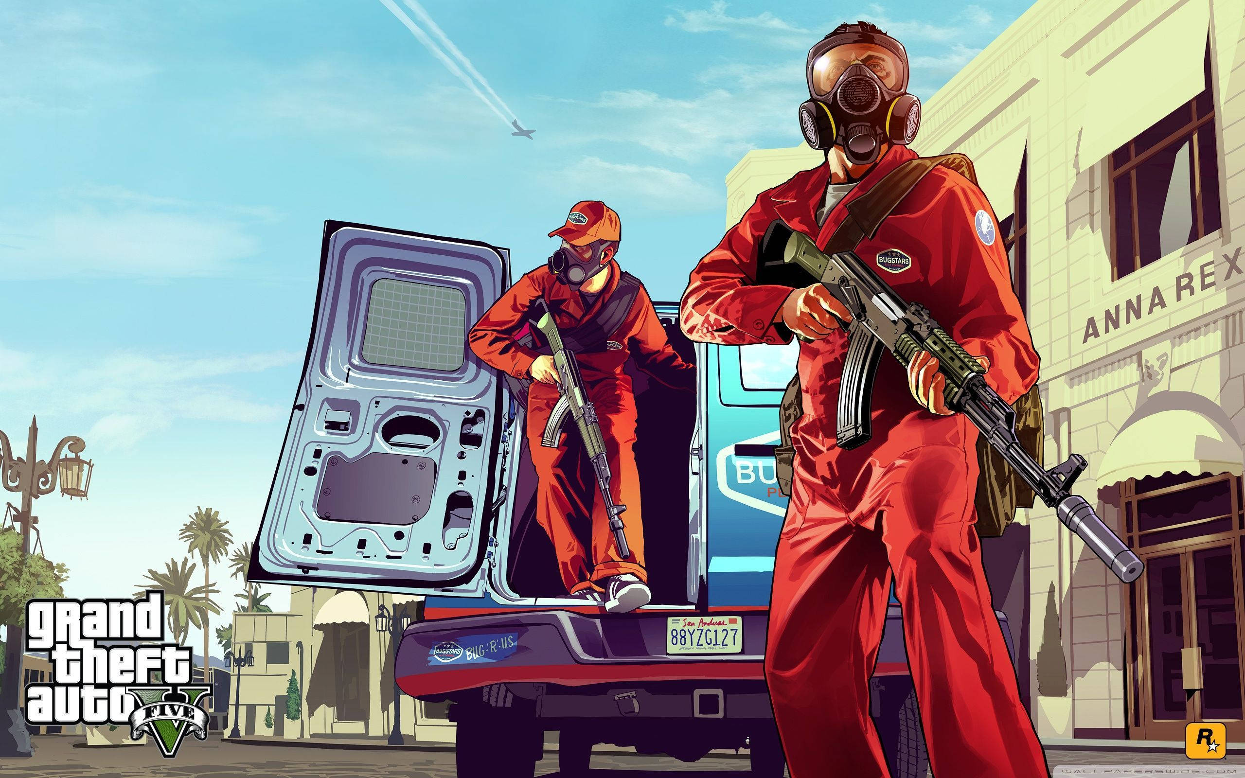 1080p GTA 5 بینک ڈکیتی وال پیپر