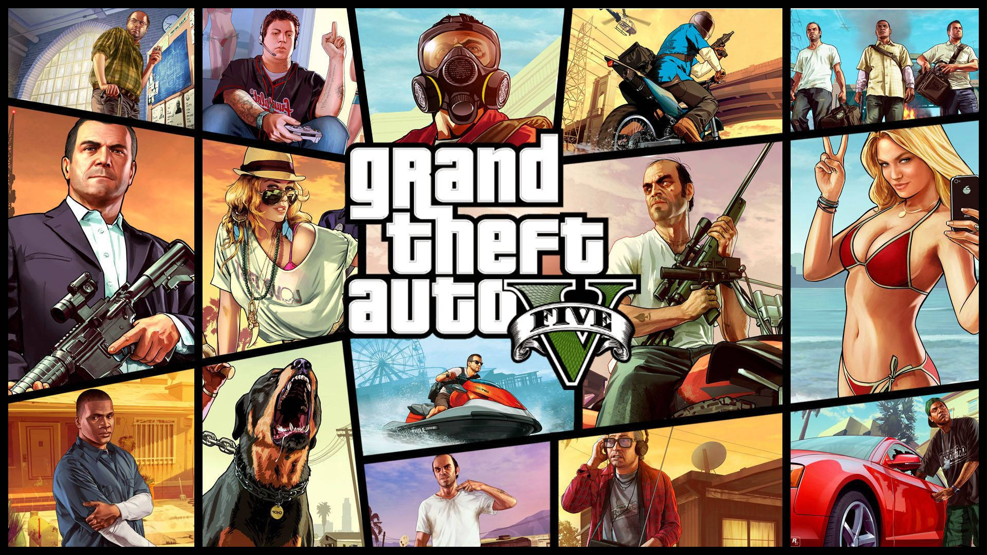 1080p GTA 5 گیم پوسٹر وال پیپر
