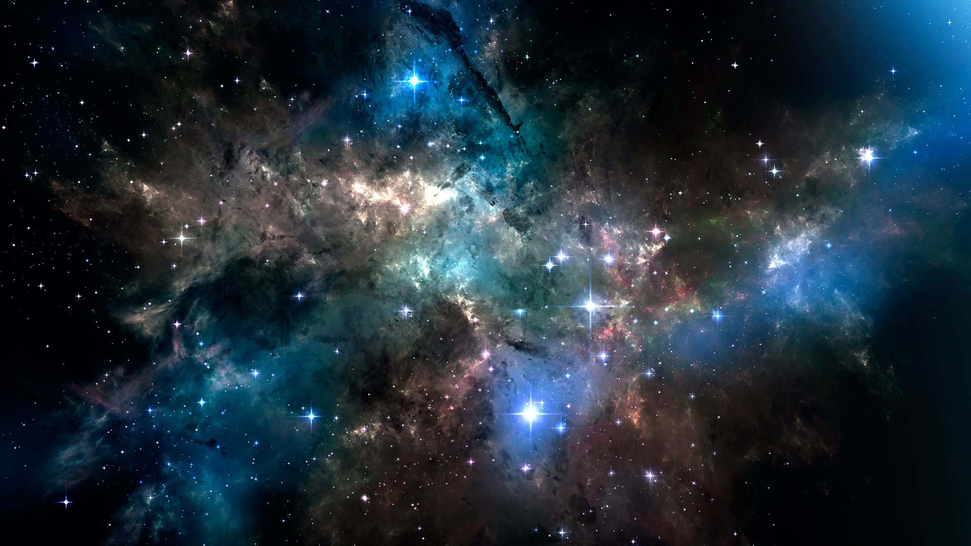 1920 X 1080 نیبولا اور چمکتے ستارے وال پیپر