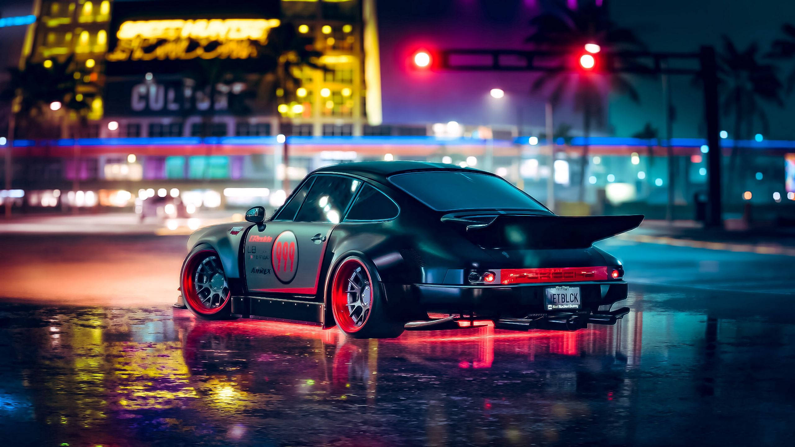 2560 X 1440 کار پورشہ نیون ایستھیٹک میں وال پیپر