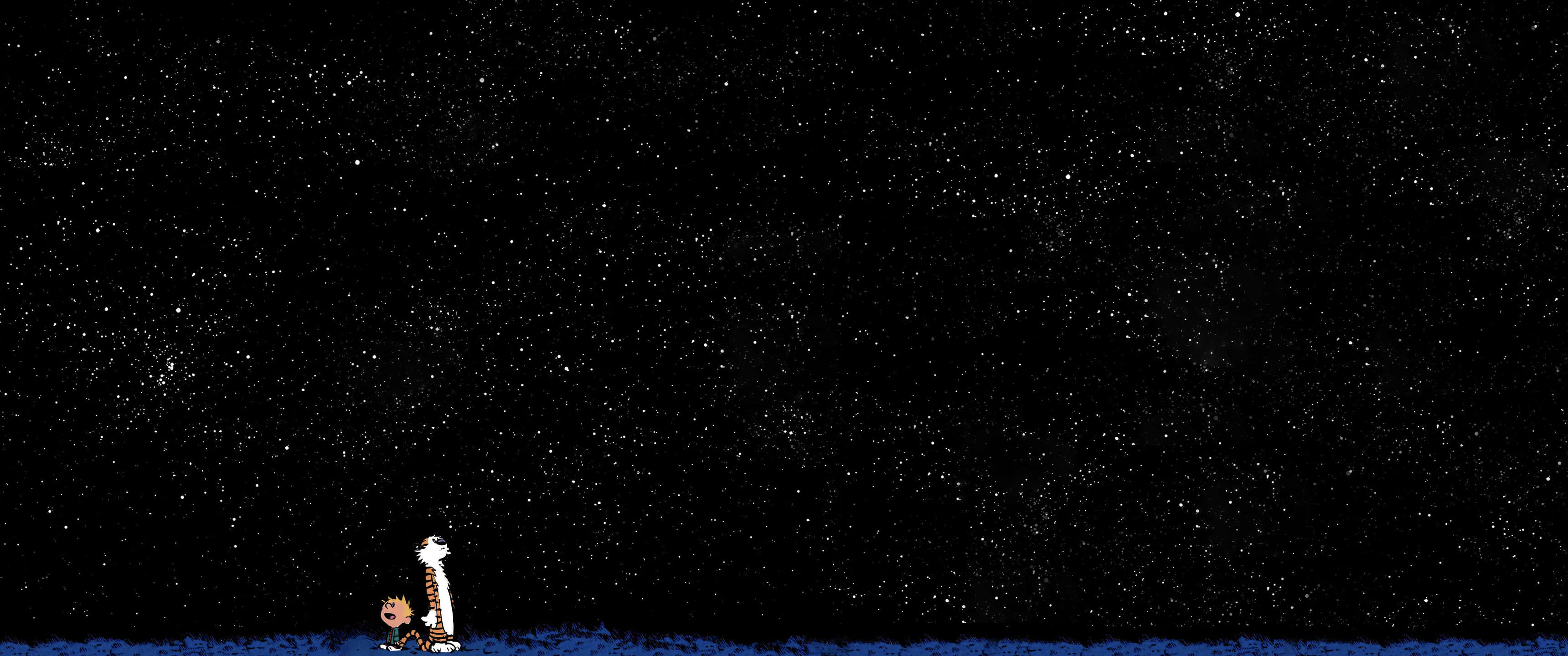 3440x1440 خلا میں کیلون اور ہوبز وال پیپر