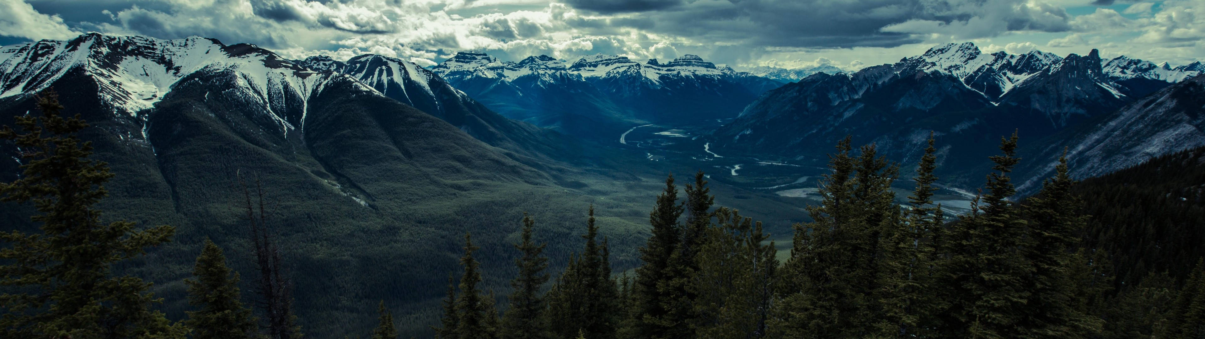 3840x1080 HD ڈوئل مانیٹر پہاڑ وال پیپر