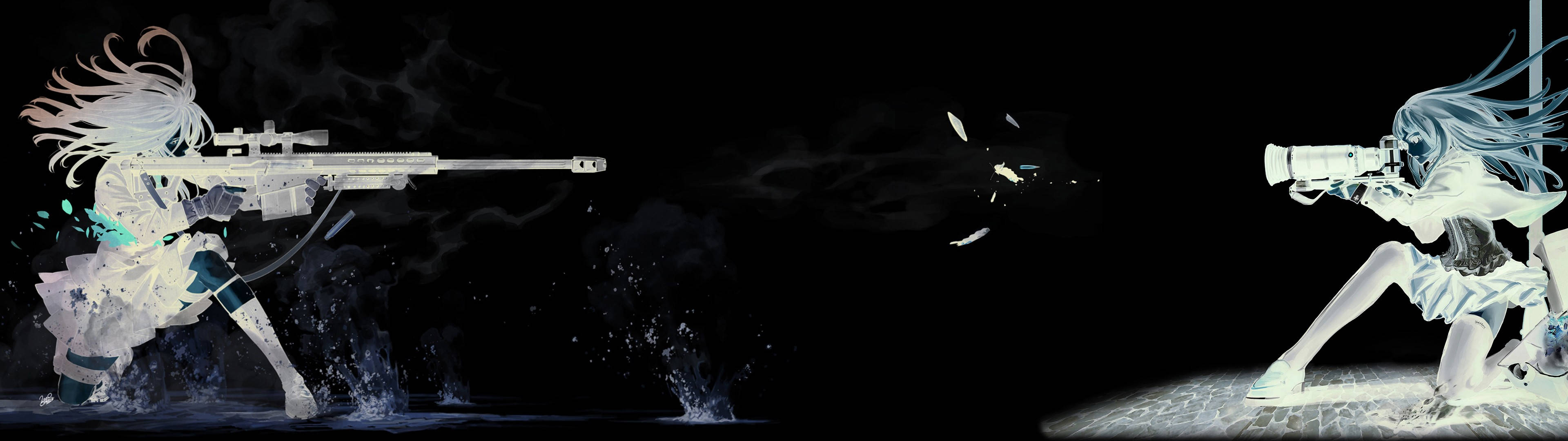 3840x1080 HD ڈوئل مانیٹر بندوق کا مقابلہ وال پیپر