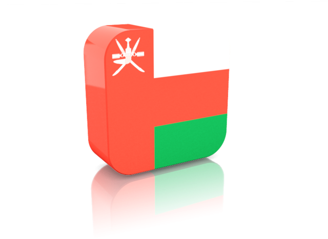 عمان پرچم کیوب 3D رینڈر وال پیپر