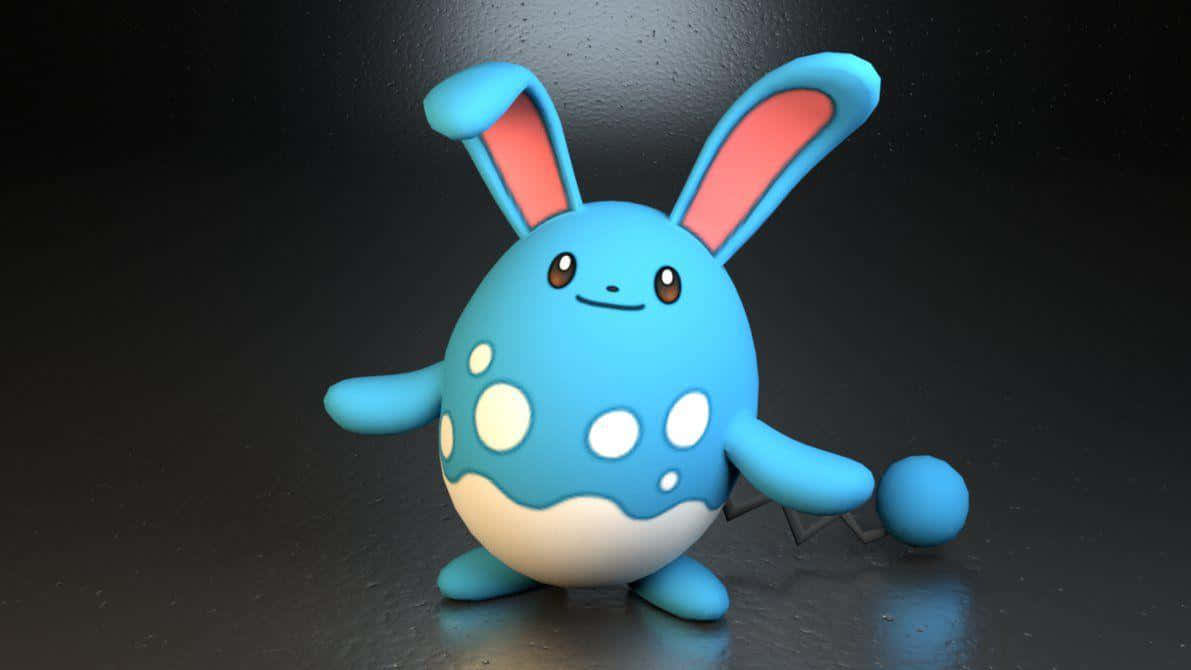 3D Azumarill سیاہ پس منظر وال پیپر