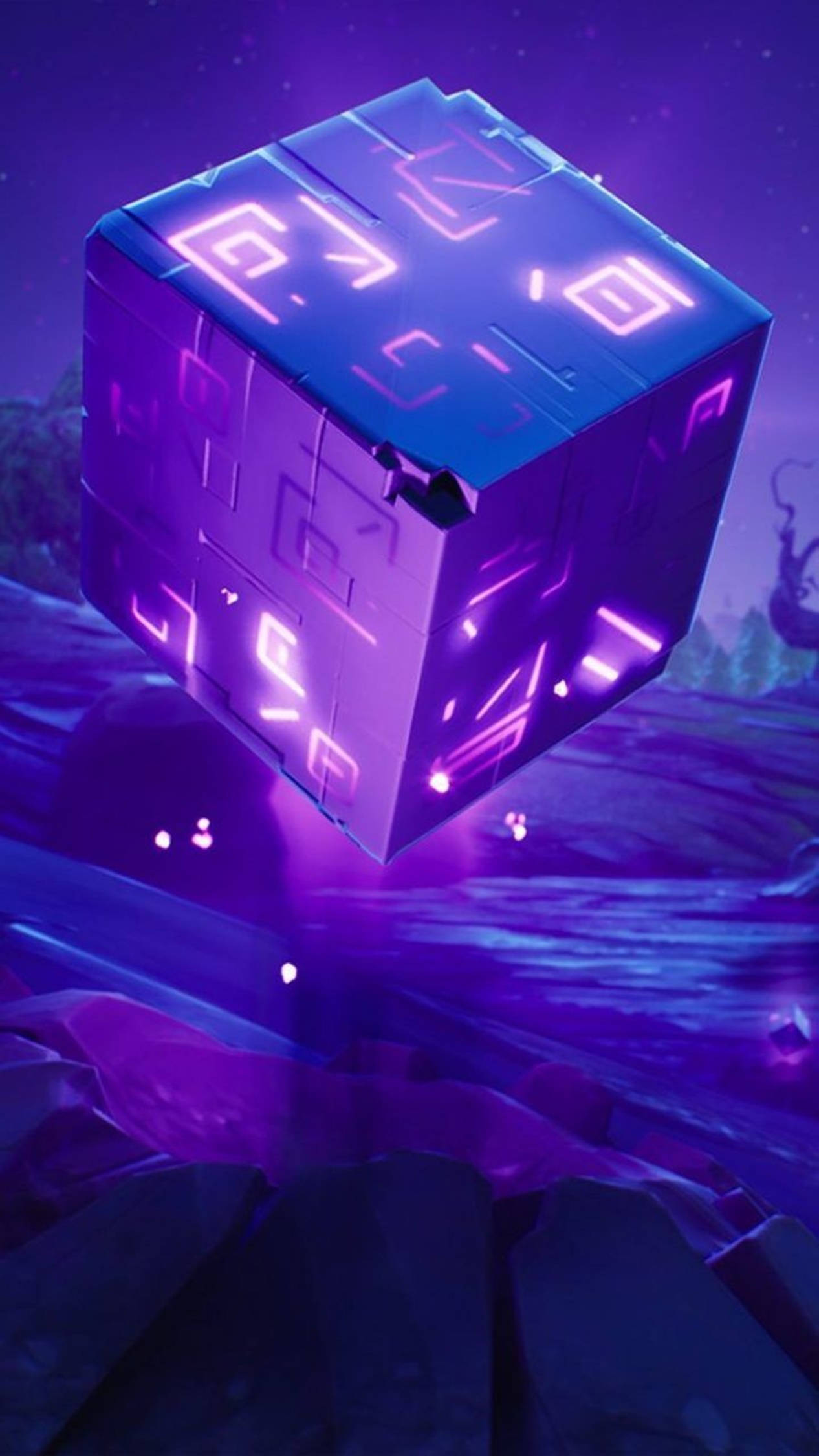 4K Android Fortnite جامنی شیڈو اسٹون وال پیپر