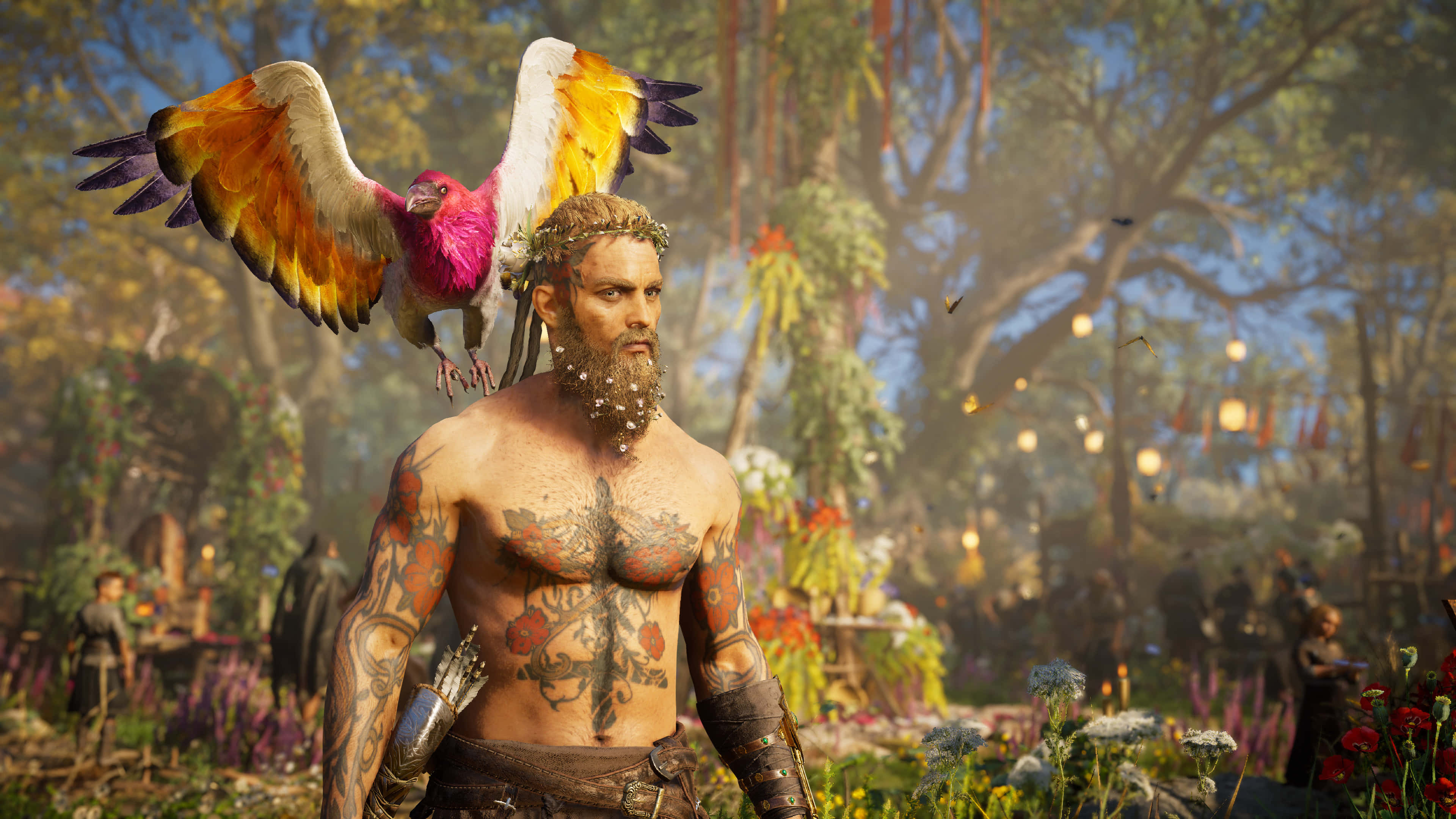 4K Assassin's Creed Valhalla پس منظر اوسٹارا فیسٹیول وال پیپر