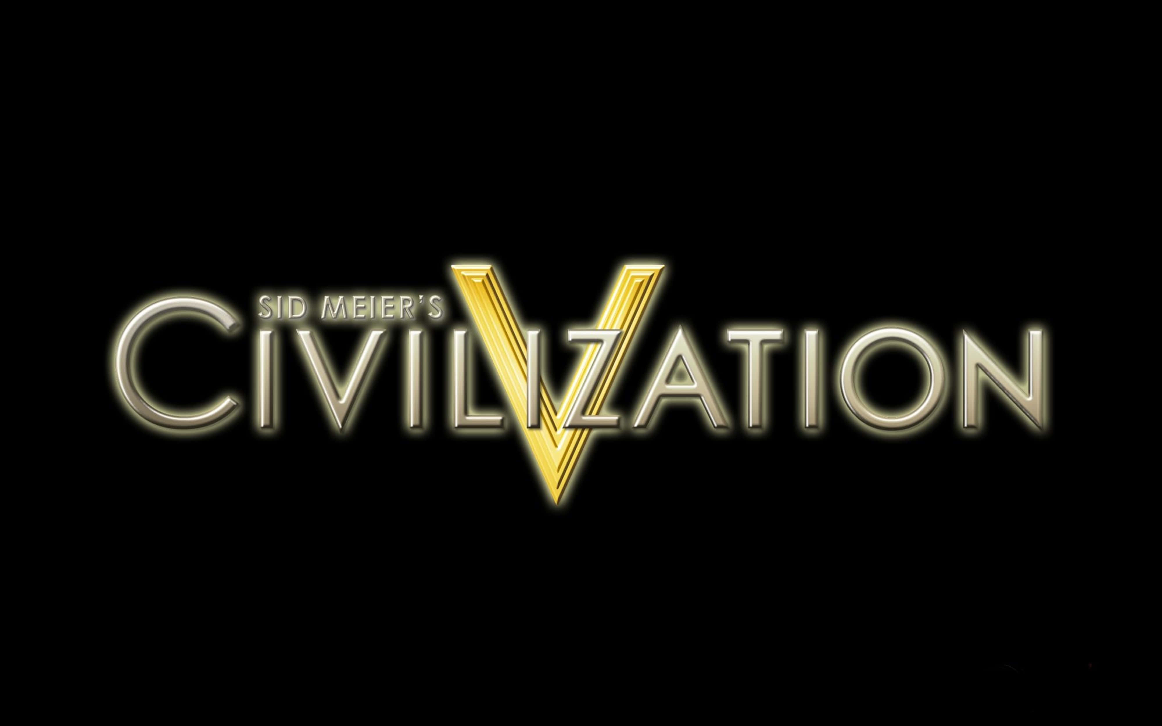4K Civilization V کا سرکاری لوگو والا پس منظر وال پیپر