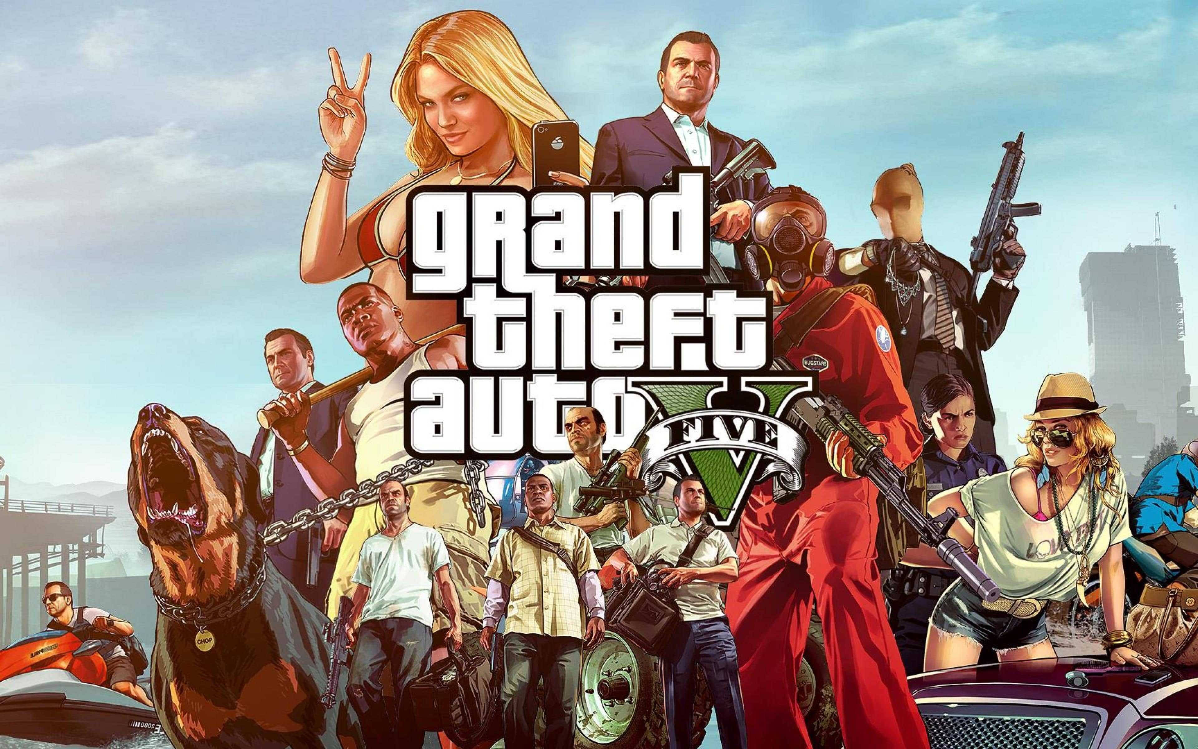 4K GTA 5 کاسٹ انسمبل وال پیپر