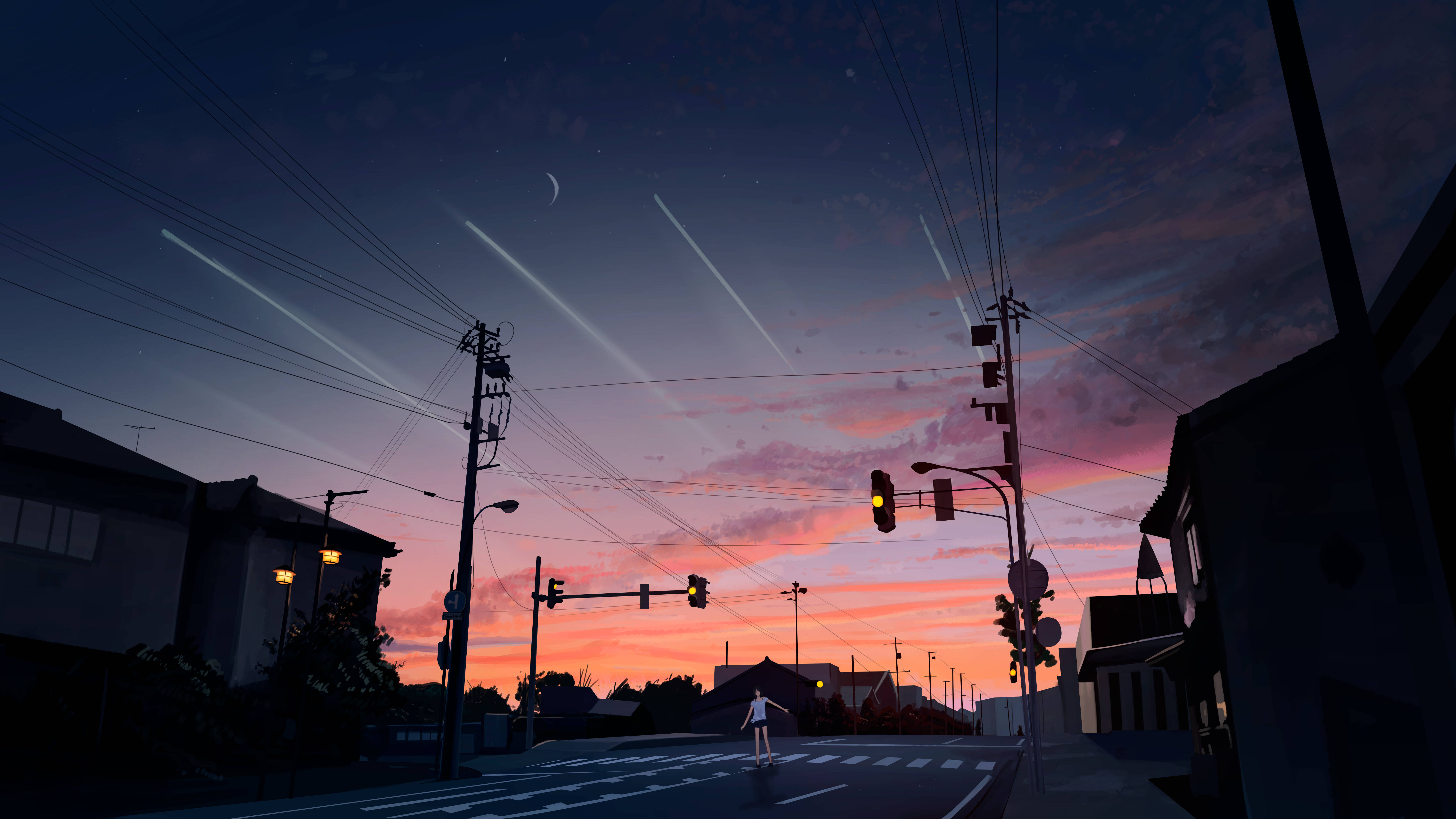 رات کی گلی اینیم 4K وال پیپر