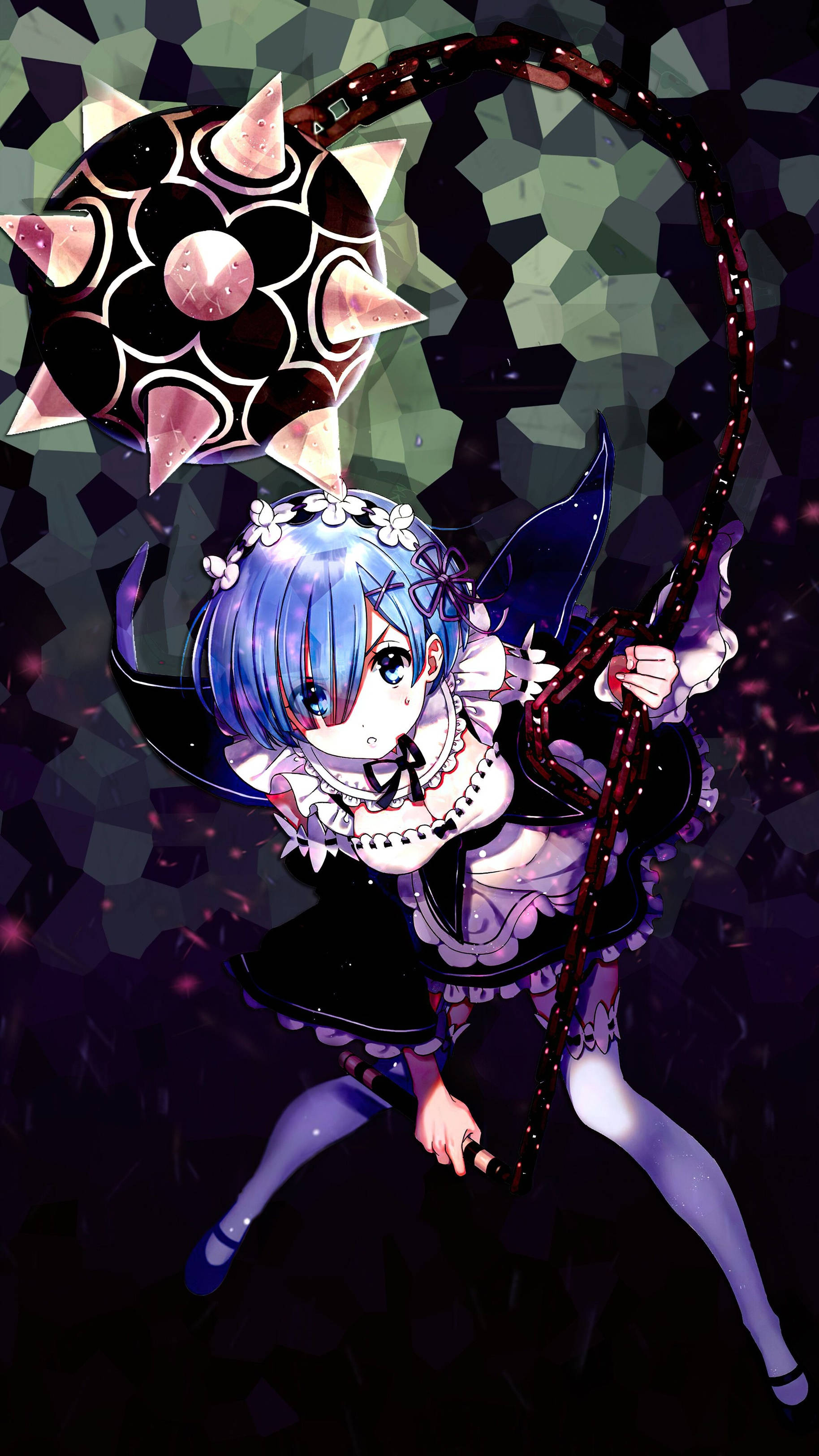 4K انیمے آئی فون Re:Zero Rem وال پیپر