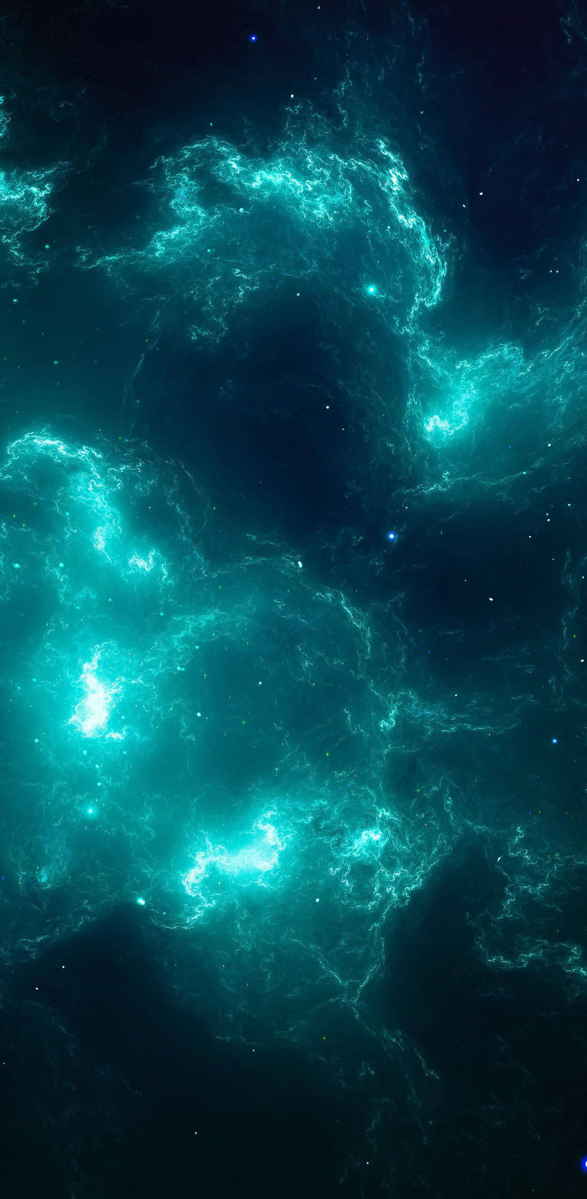 8K آئی فون نیبولا بلیو وال پیپر