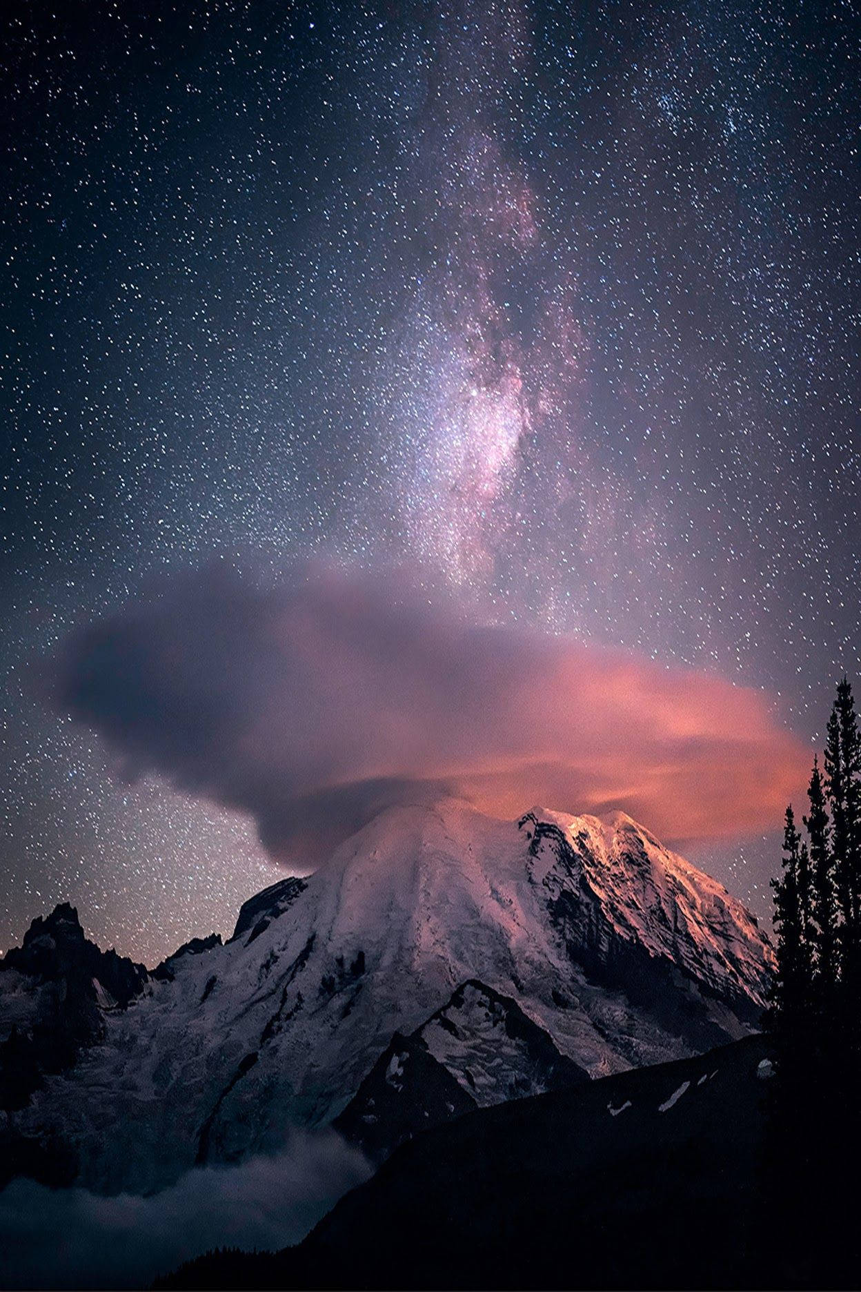 “A Crisp Starry Night in the Mountains” وال پیپر