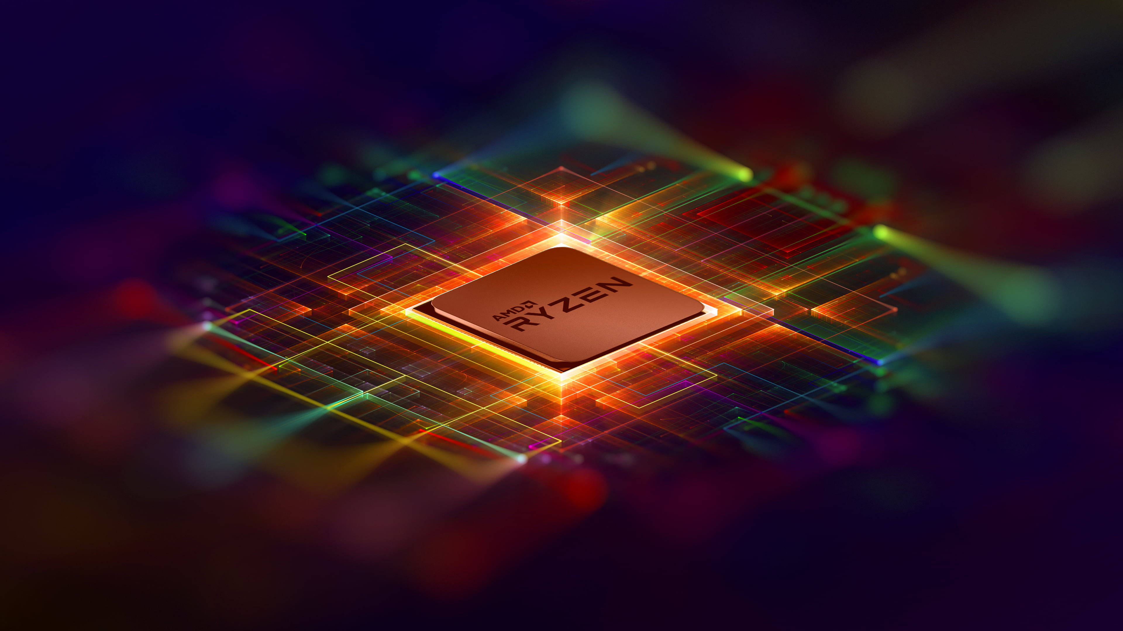 AMD 4K وال پیپر متحرک رنگوں میں وال پیپر