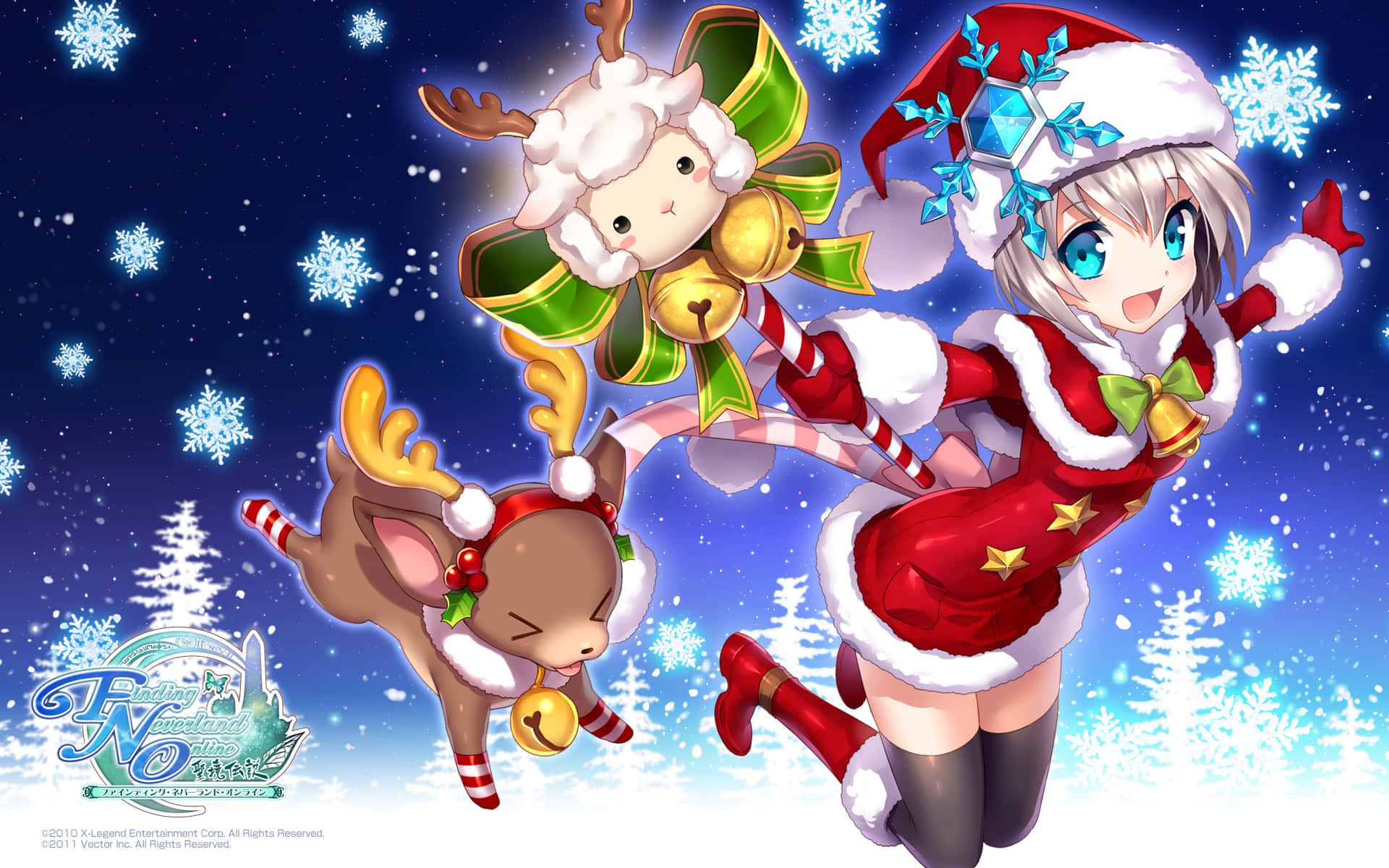 دوستوں اور anime کے ساتھ چھٹیوں کی یادیں بنائیں! وال پیپر