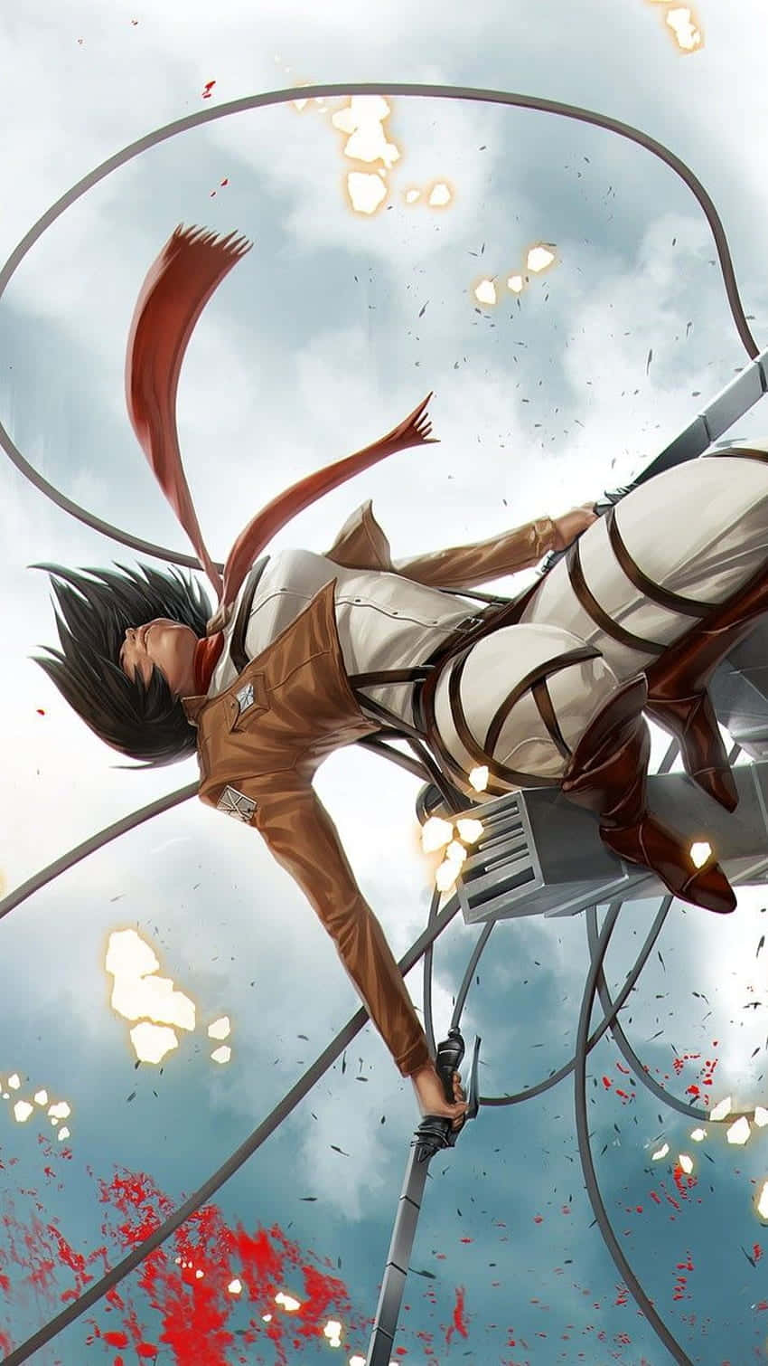 Attack On Titan Anime Mikasa Ackerman گرتی ہوئی وال پیپر