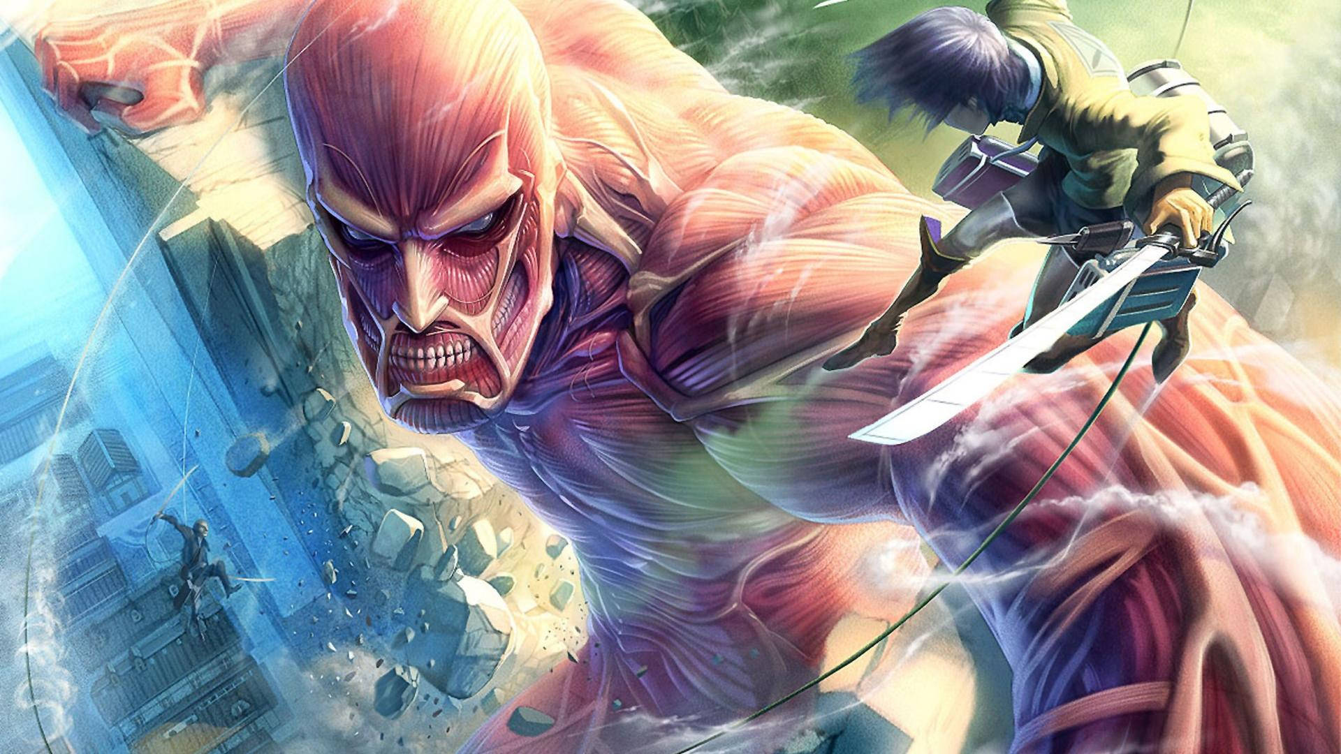 Attack on Titan میں بہت بڑا ٹائٹن منڈلا رہا ہے وال پیپر