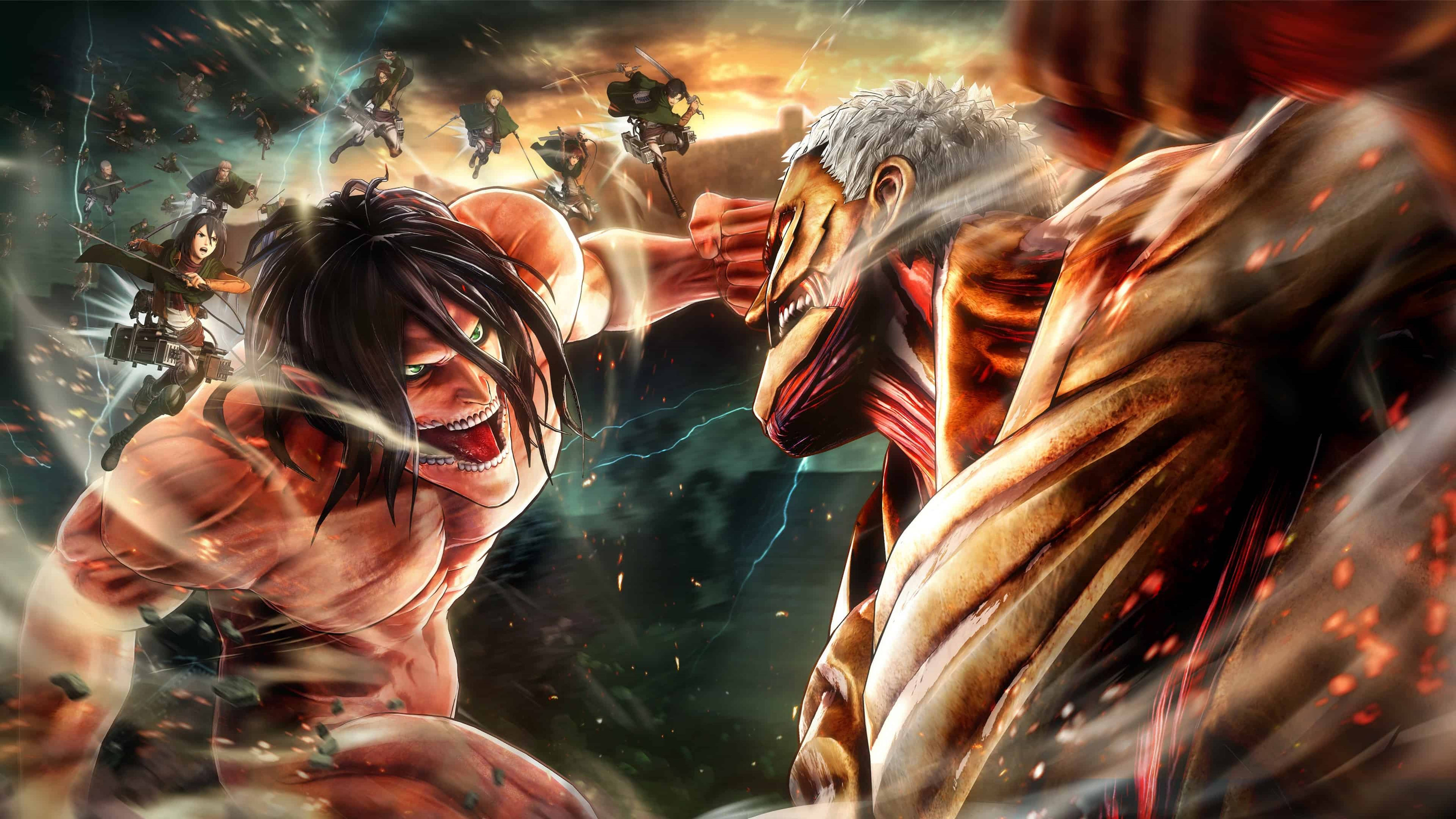 Attack On Titans 4K دیوؤں کی لڑائی وال پیپر