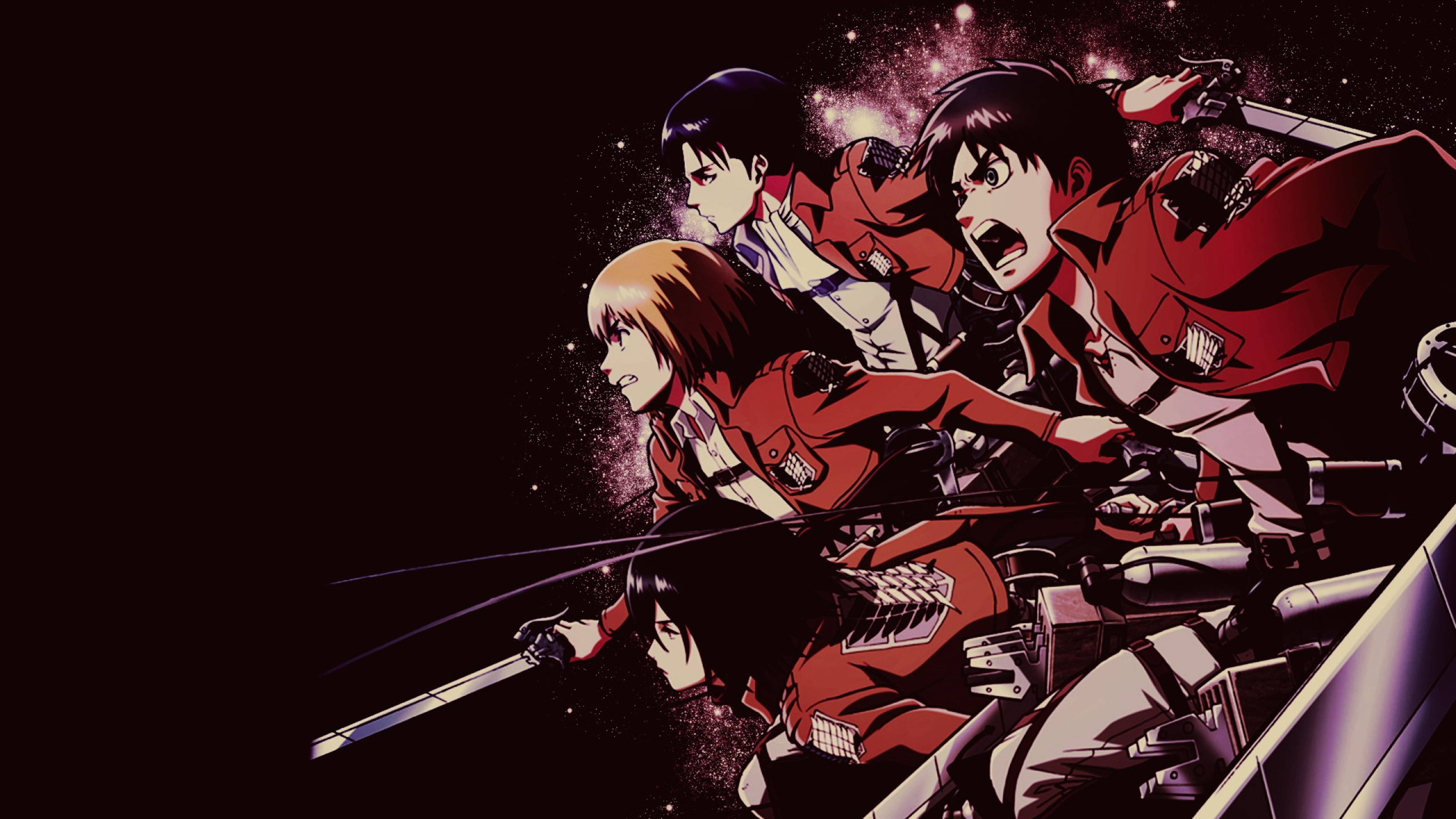 Attack On Titans 4K بلیک پوسٹر وال پیپر