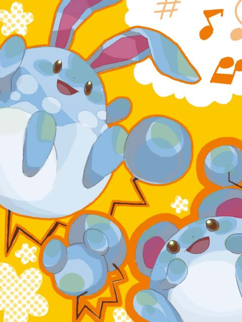 Azumarill نارنجی وال پیپر