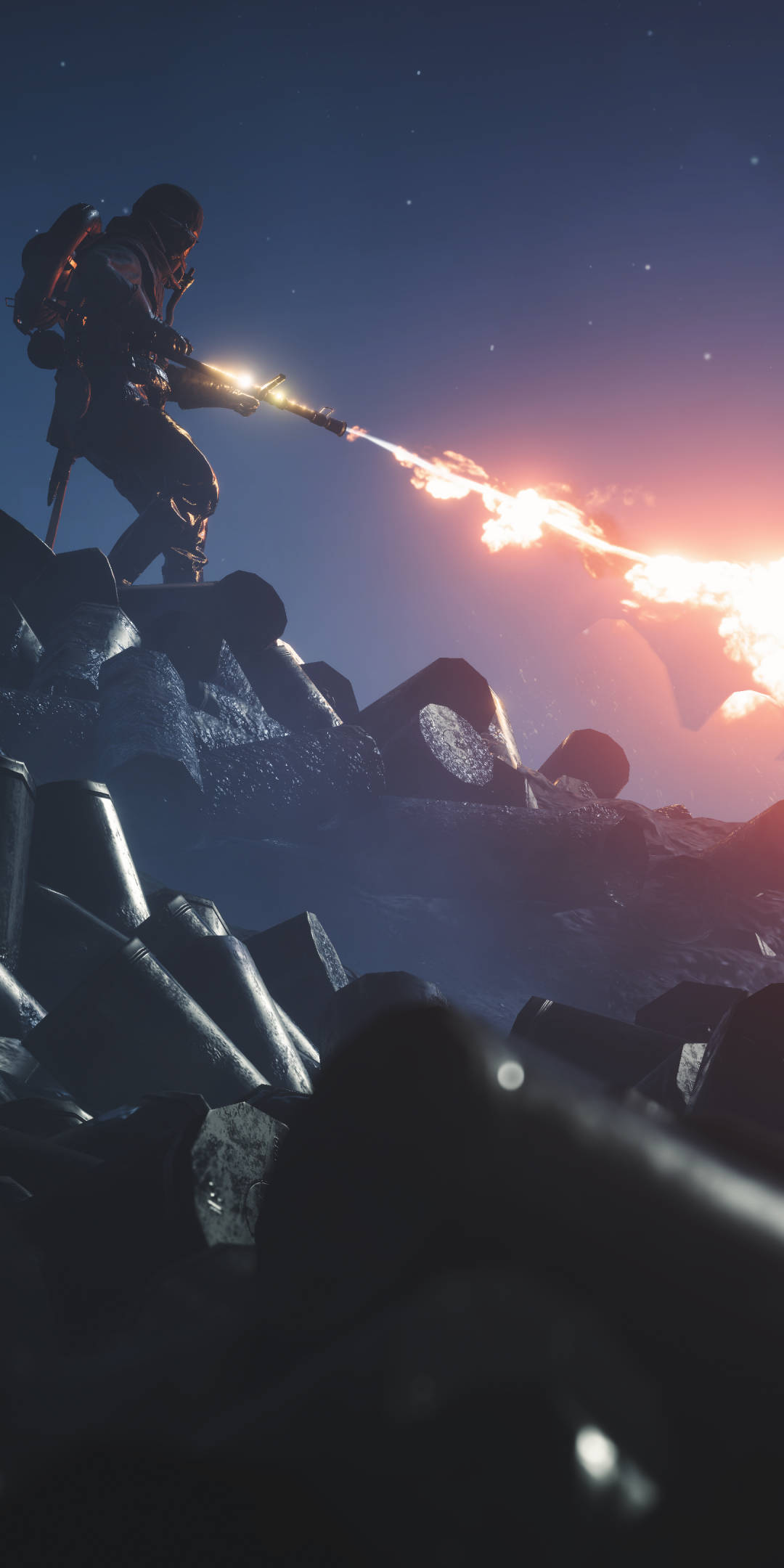 اپنے فون پر Battlefield 1 کے فلیم ٹروپر کے ساتھ سنسنی خیز ایکشن۔ وال پیپر