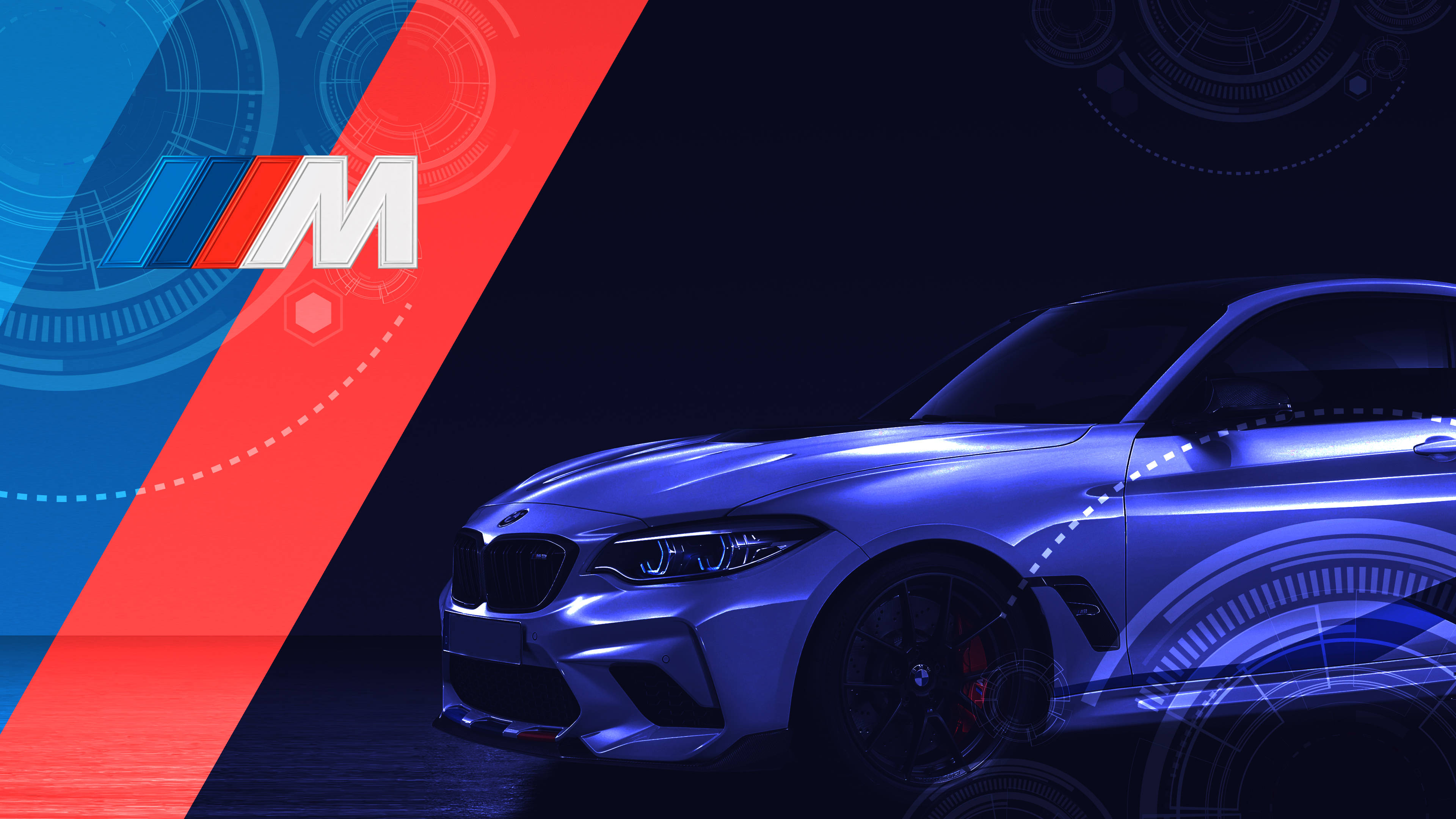 BMW M لوگو انڈیگو کار وال پیپر