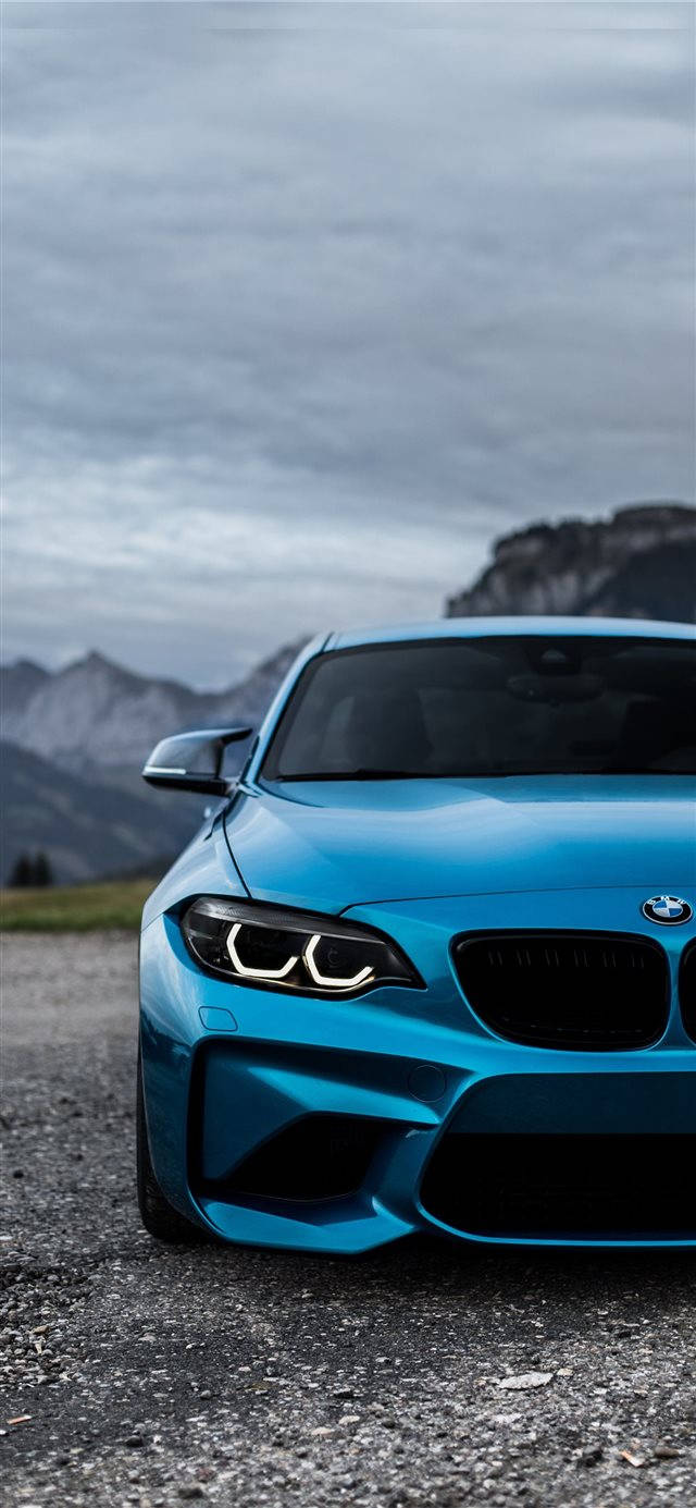 نیلی BMW M2 آئی فون کار وال پیپر