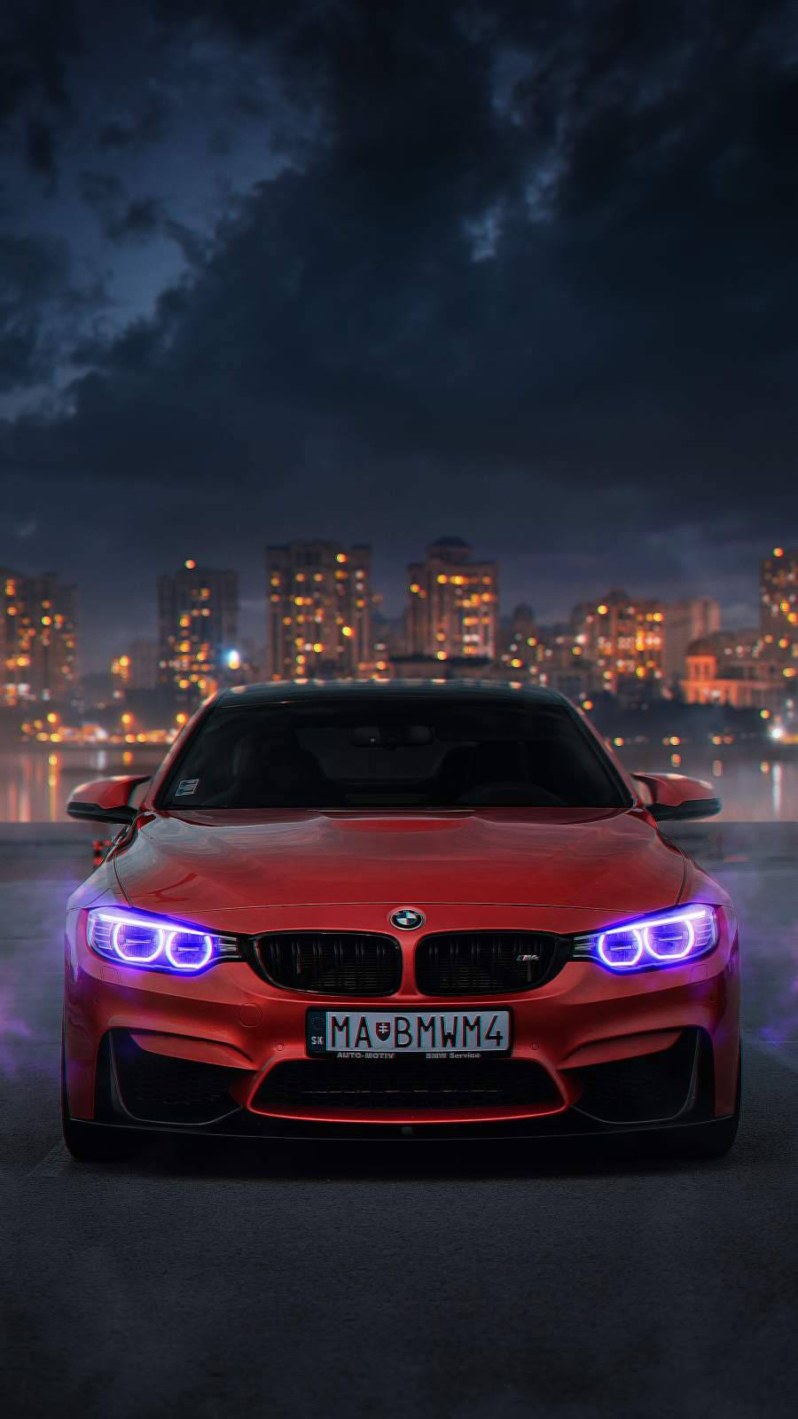 سرخ BMW M4 آئی فون کار — آئی فون وال پیپر