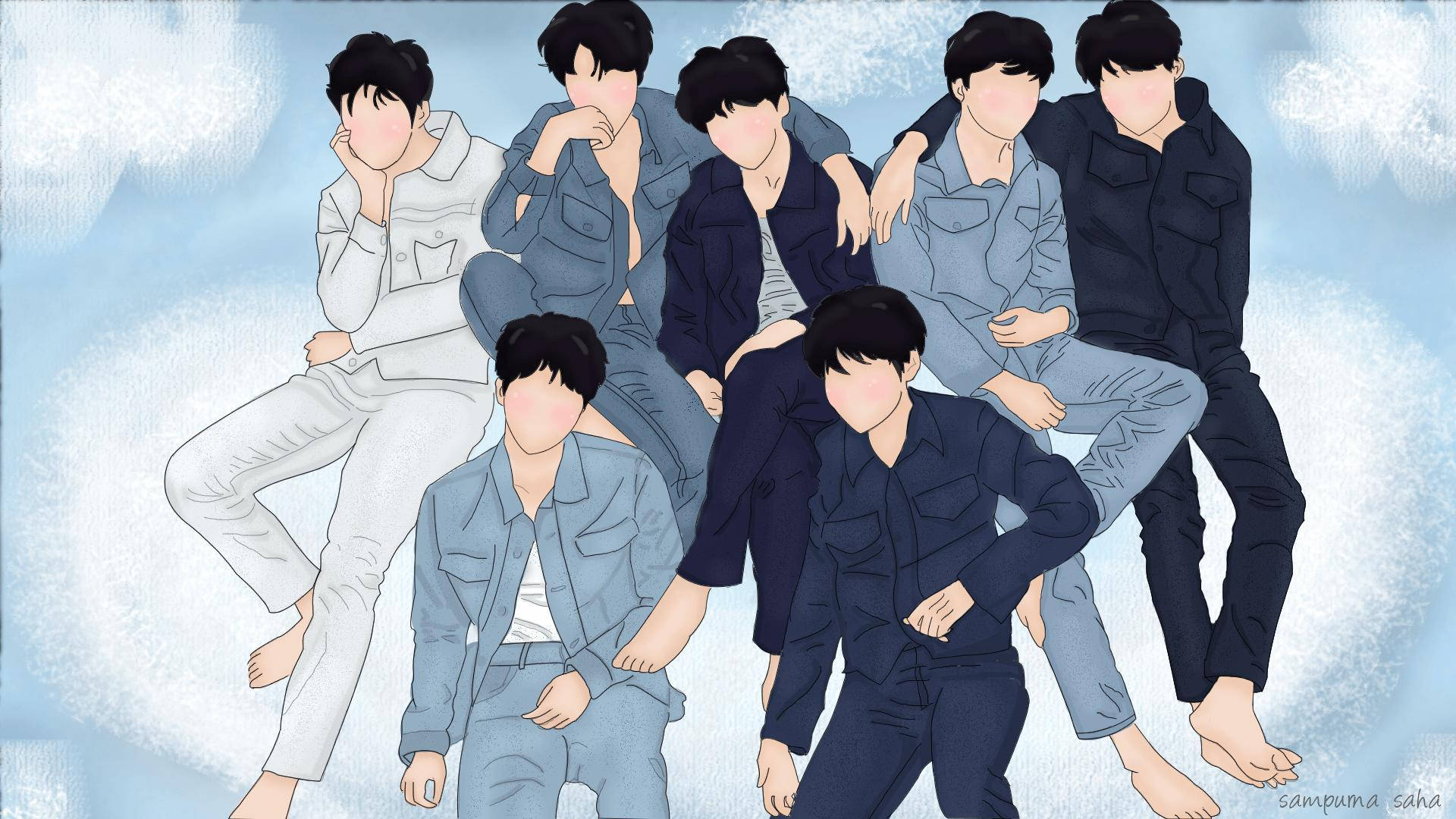 BTS 2020 اینیمیٹڈ آرٹ وال پیپر