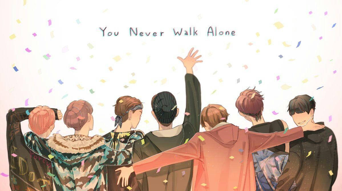 BTS Anime You Never Walk Alone لیپ ٹاپ وال پیپر