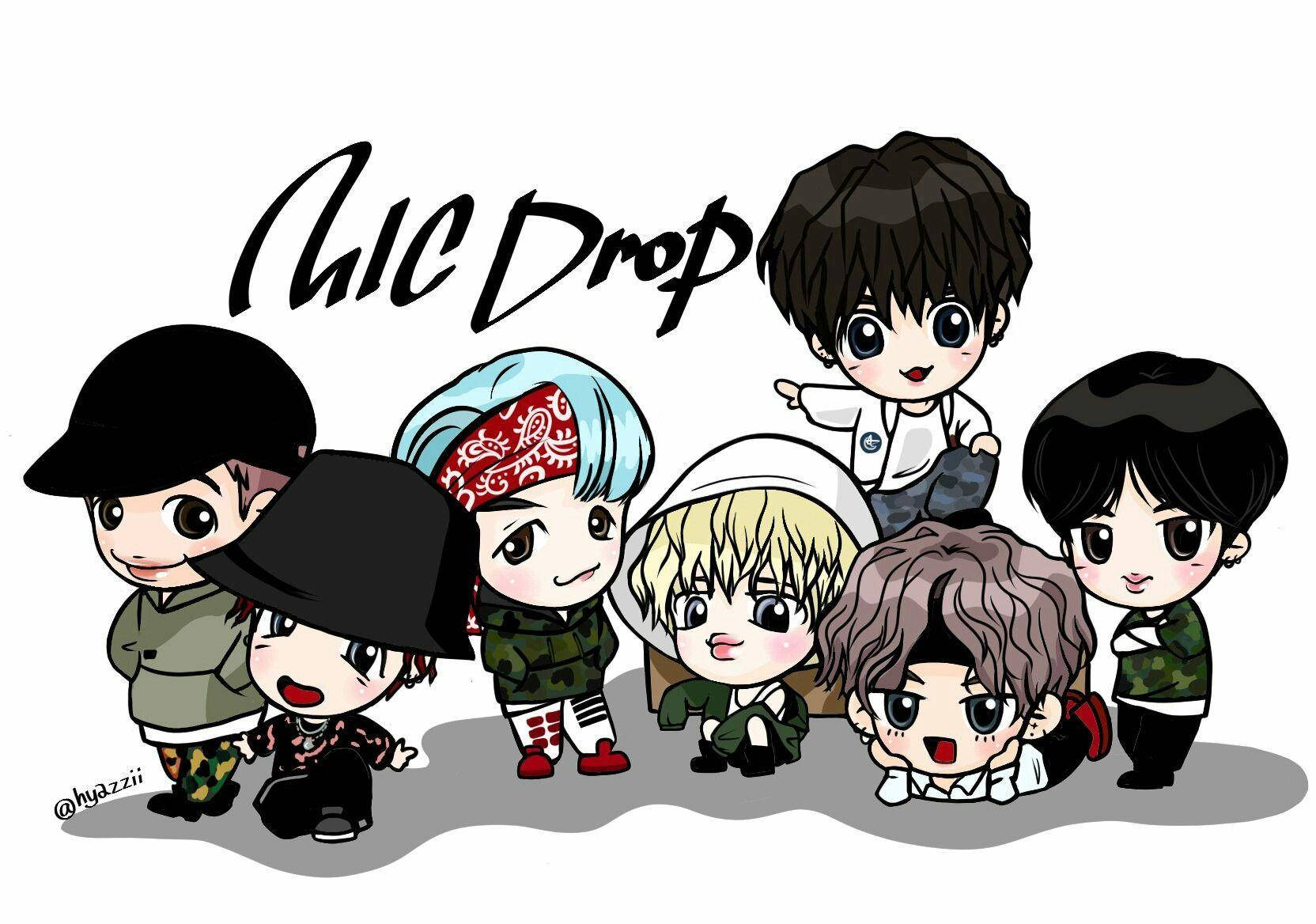 BTS Anime مائیک ڈراپ وال پیپر