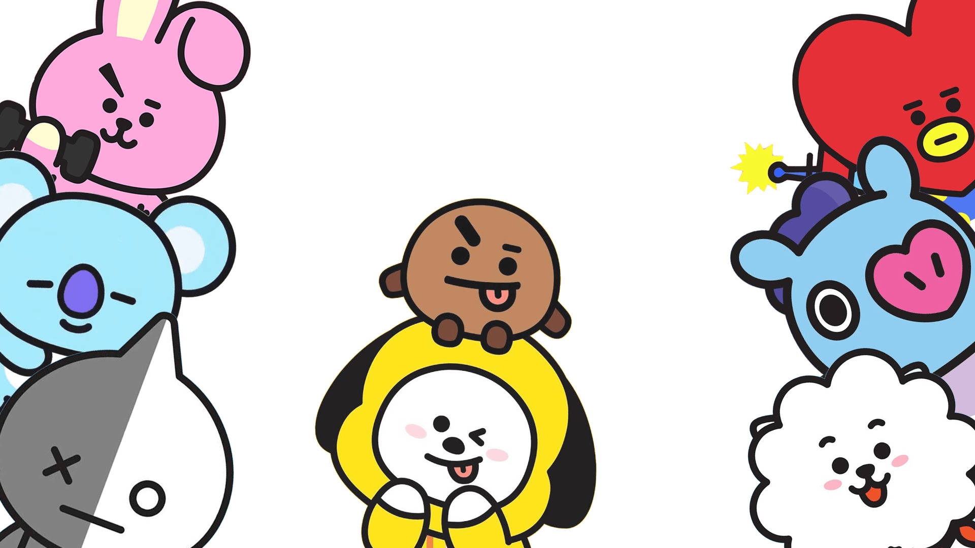 BTS BT21 زبان باہر نکالے ہوئے وال پیپر