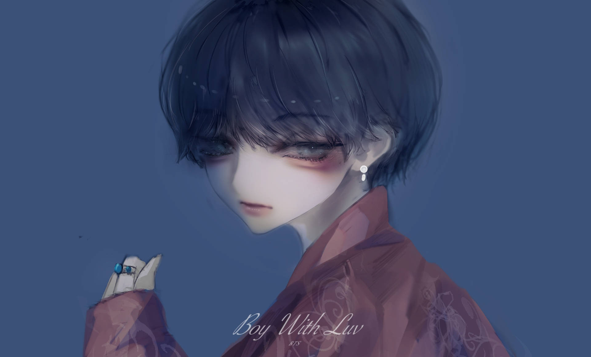 جمالیاتی BTS V anime آرٹ وال پیپر