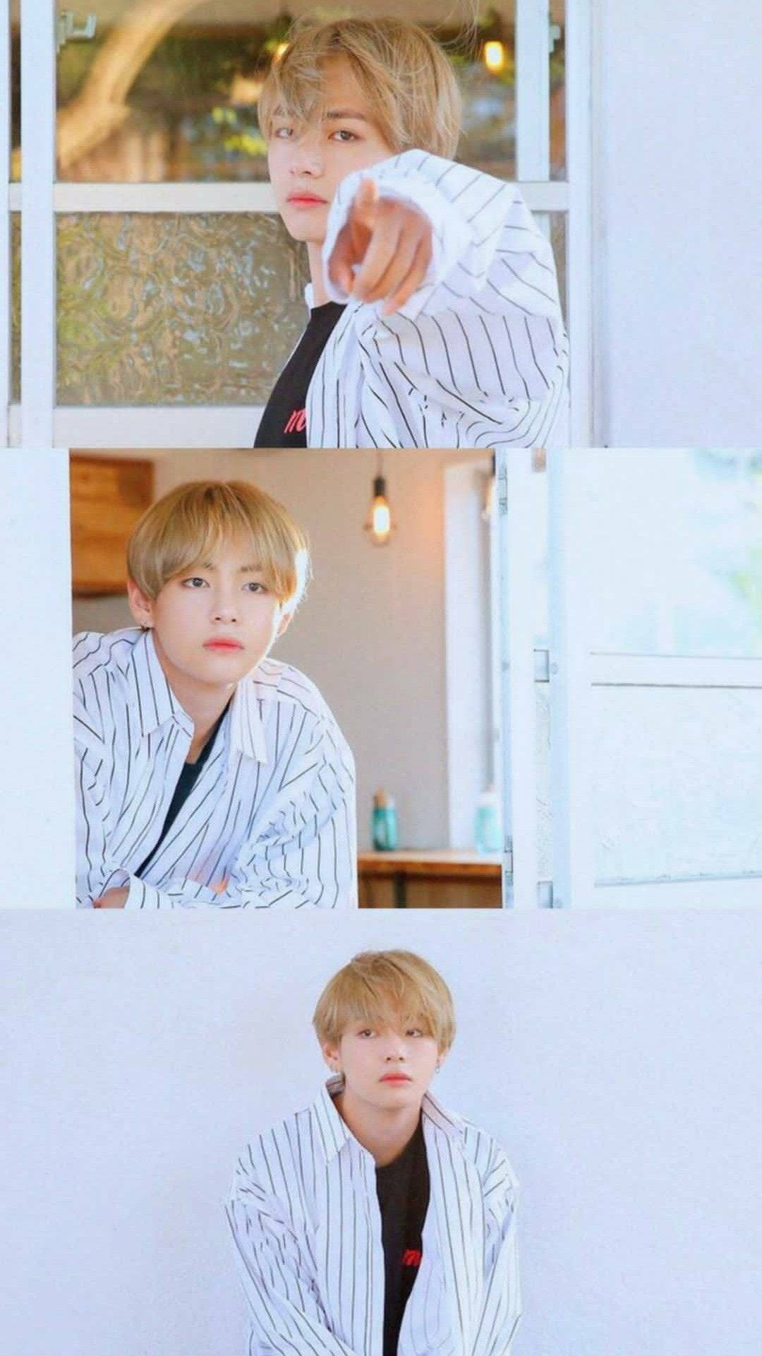 BTS V وائٹ کولیج وال پیپر