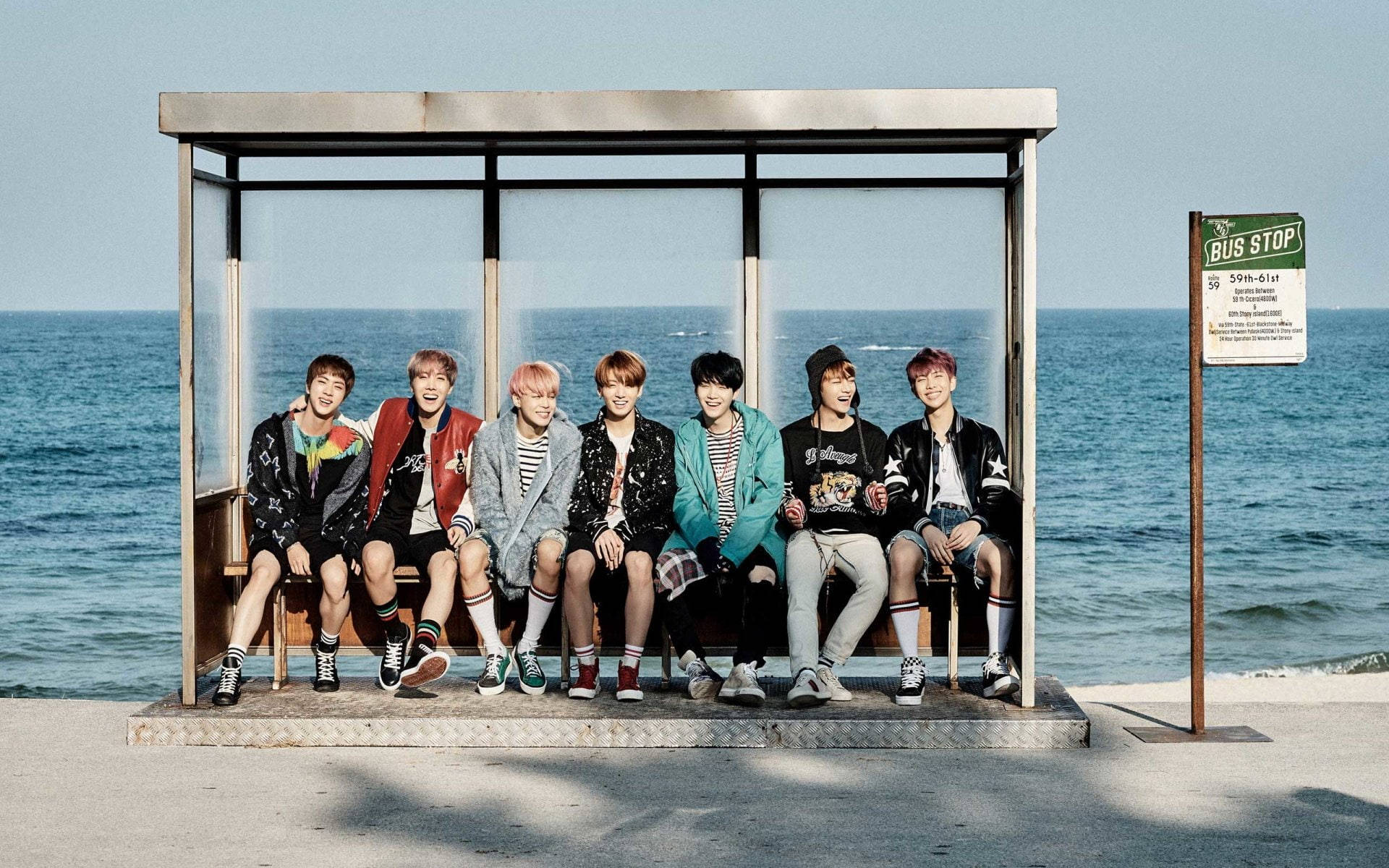 BTS گروپ فوٹو YNWA وال پیپر
