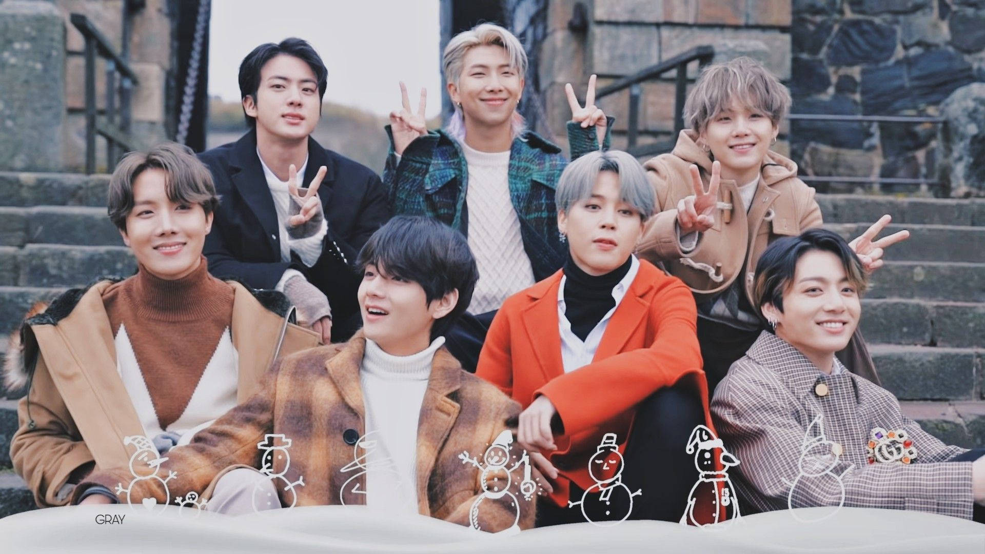 BTS سنو مین ڈیسک ٹاپ وال پیپر