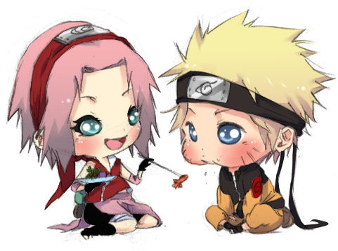 Chibi_Naruto_اور_Sakura_دوستی وال پیپر