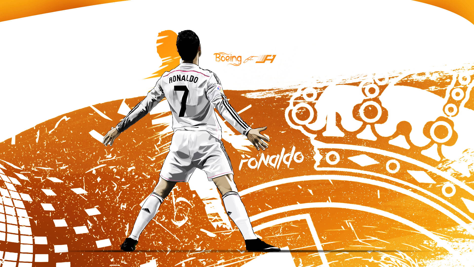 CR7 HD اورنج آرٹ ورک وال پیپر