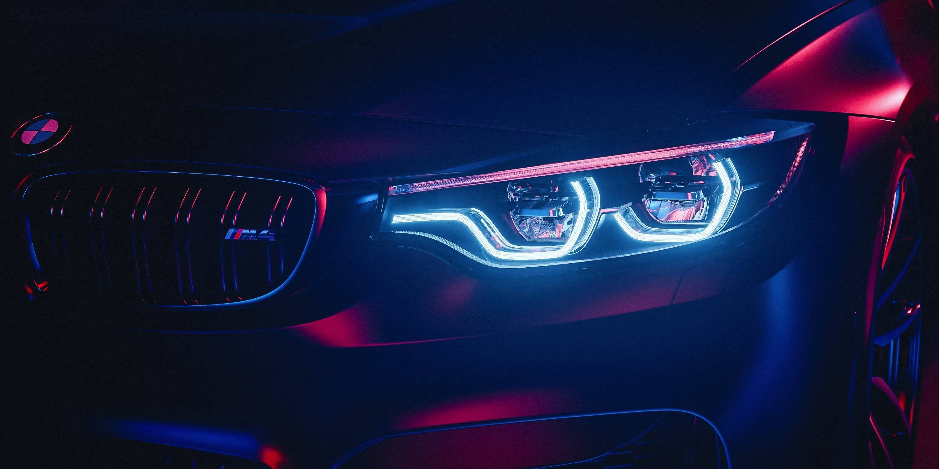 Full HD BMW M4 ہیڈلائٹس وال پیپر