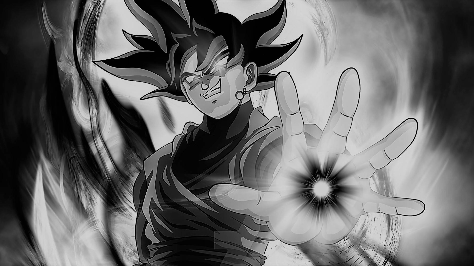 Goku کا سیاہ و سفید ہنر وال پیپر