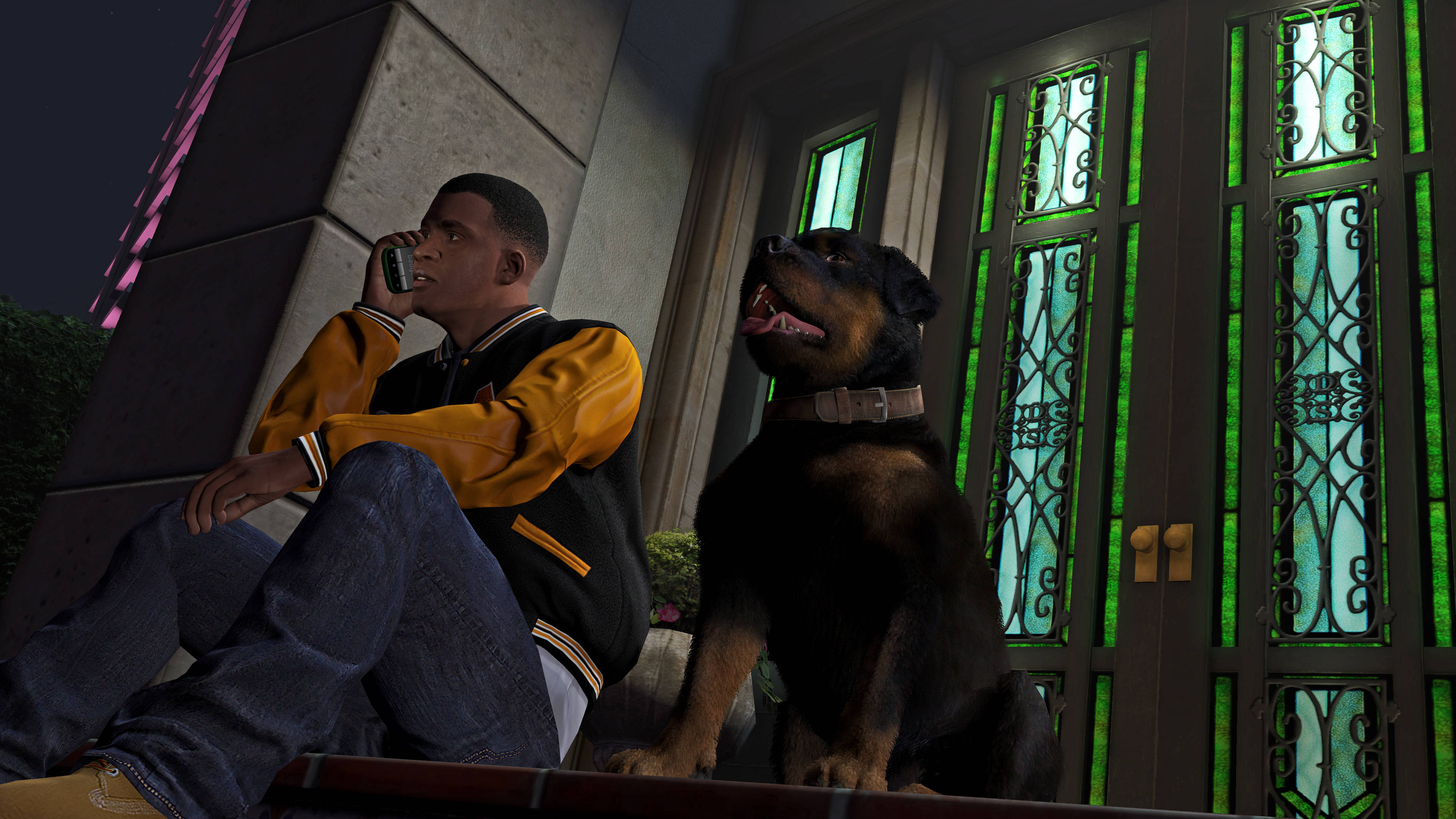 ٹھنڈا GTA آدمی اور کتا وال پیپر