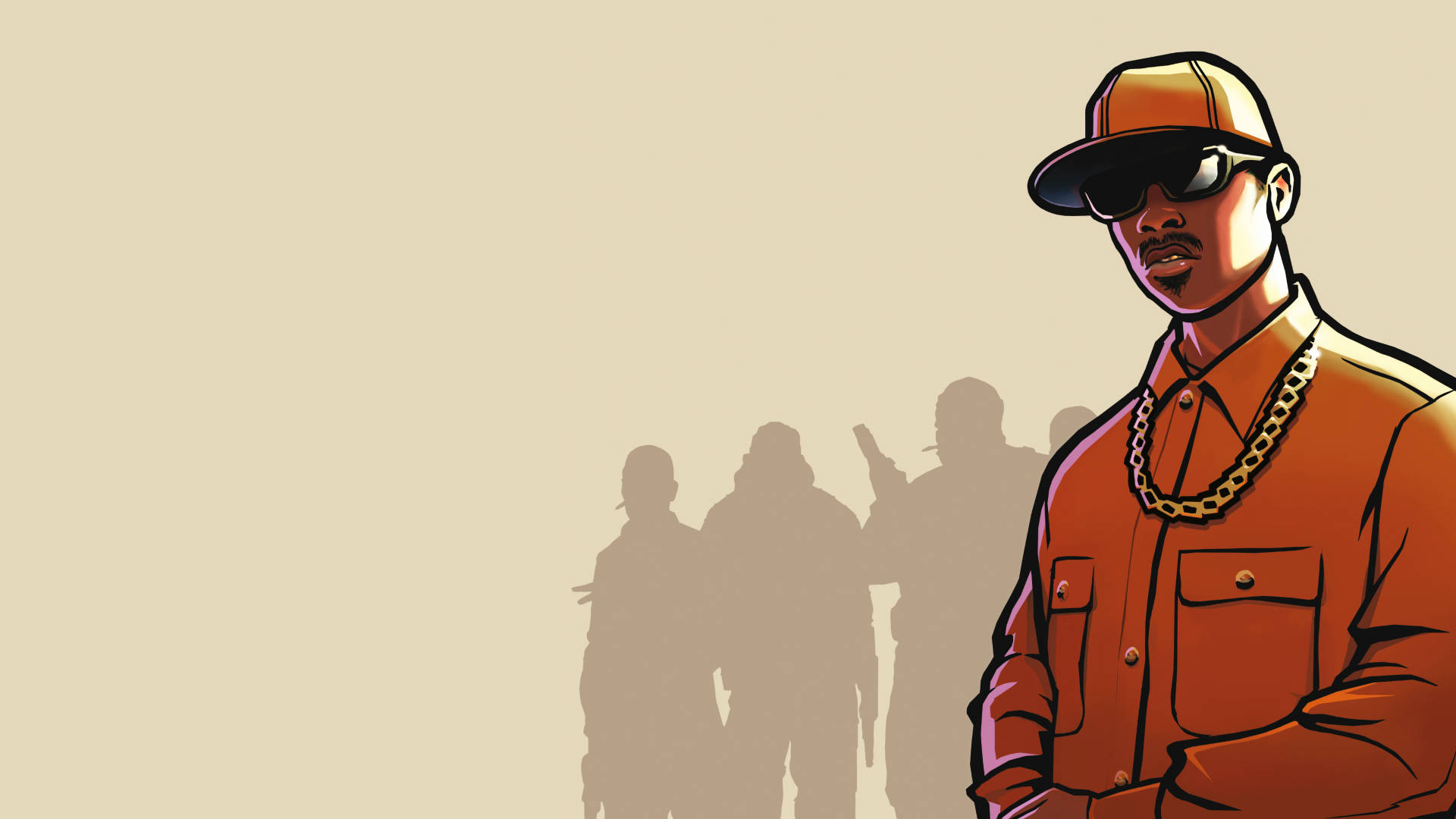 GTA SA 4K کالا آدمی نارنجی میں — جی ٹی اے وال پیپر