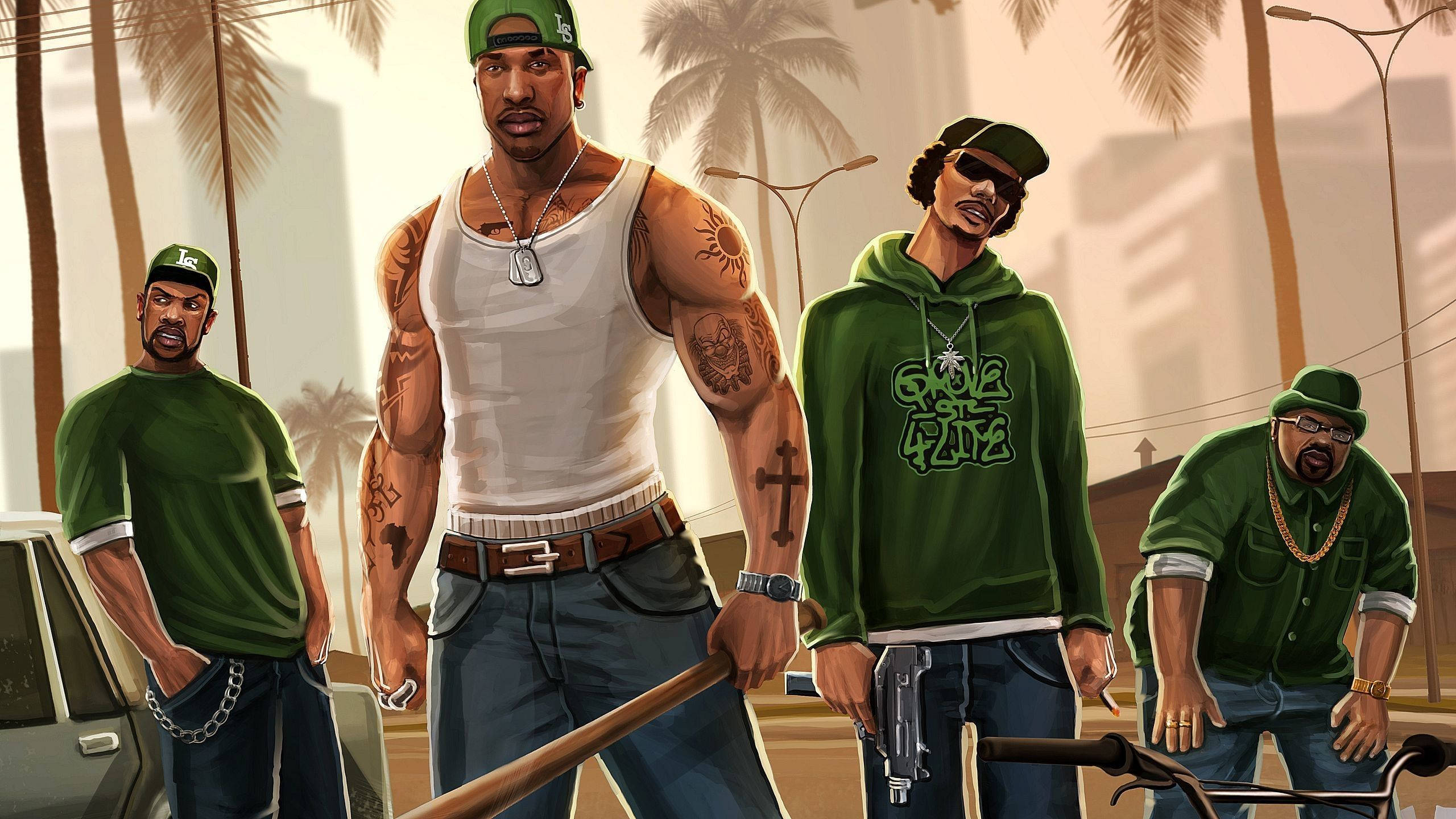 GTA San Andreas گینگسٹر لڑائی وال پیپر