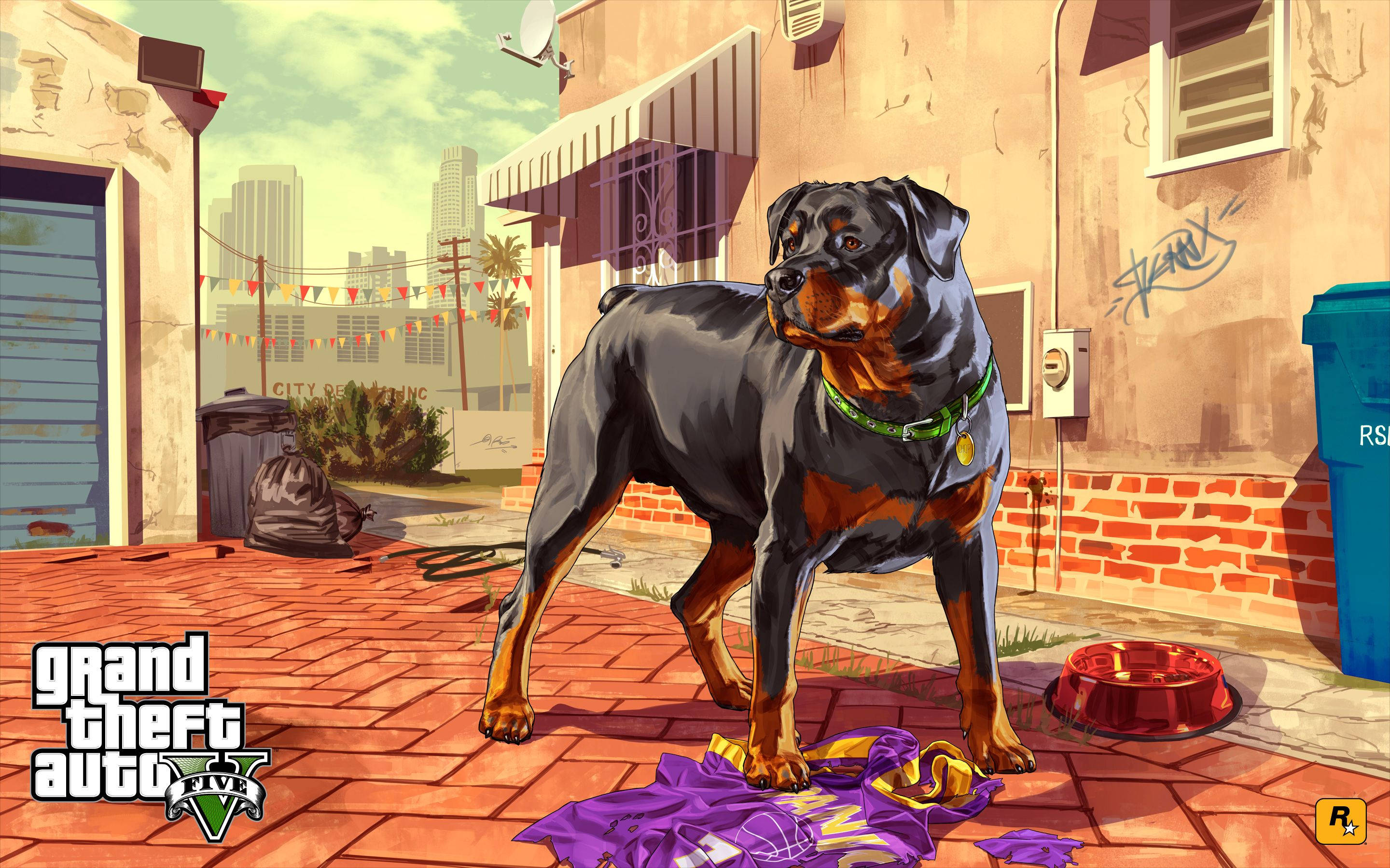 GTA San Andreas 4K: کتا چوپ دی روٹ ویلر وال پیپر