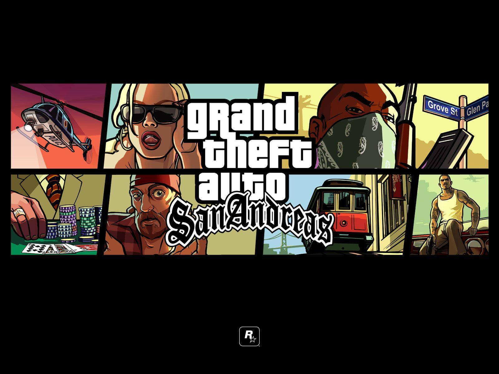GTA: San Andreas کے کرداروں کا متحرک کولیج وال پیپر