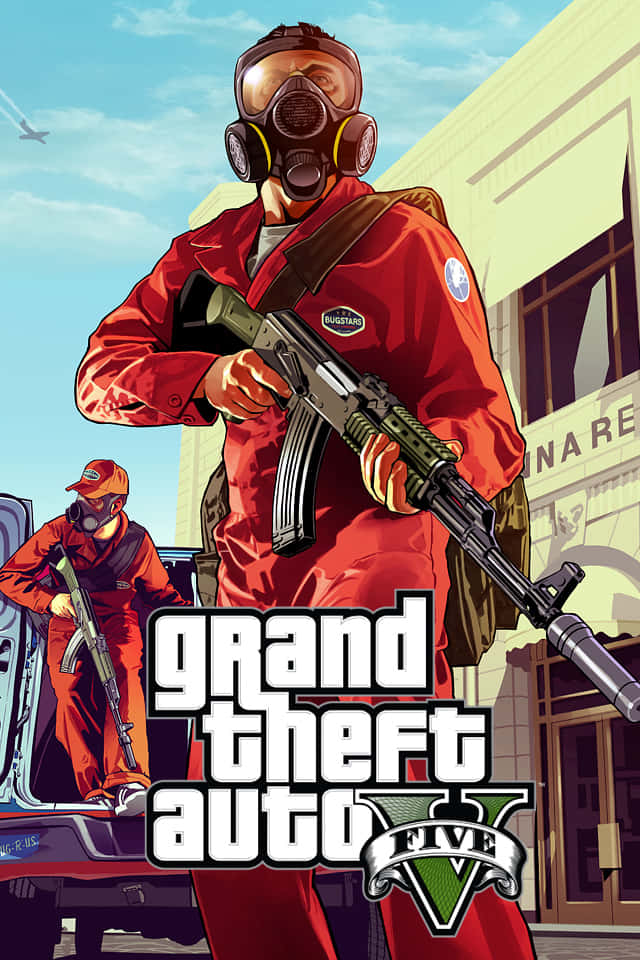 GTA بیک گراؤنڈ گرینڈ تھیفٹ آٹو فائیو مسلح ڈکیتی وال پیپر