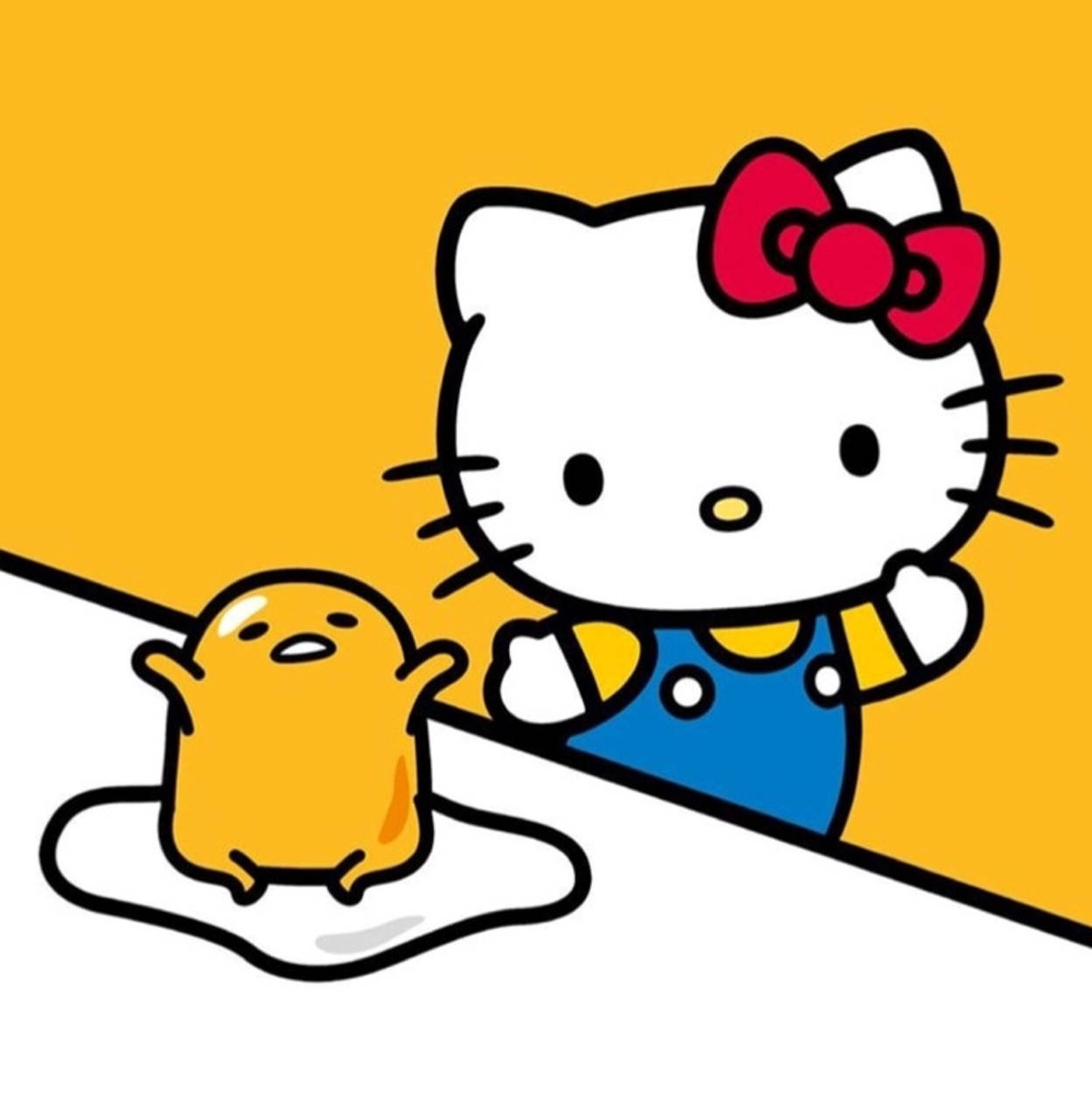 Gudetama اور Hello Kitty PFP وال پیپر