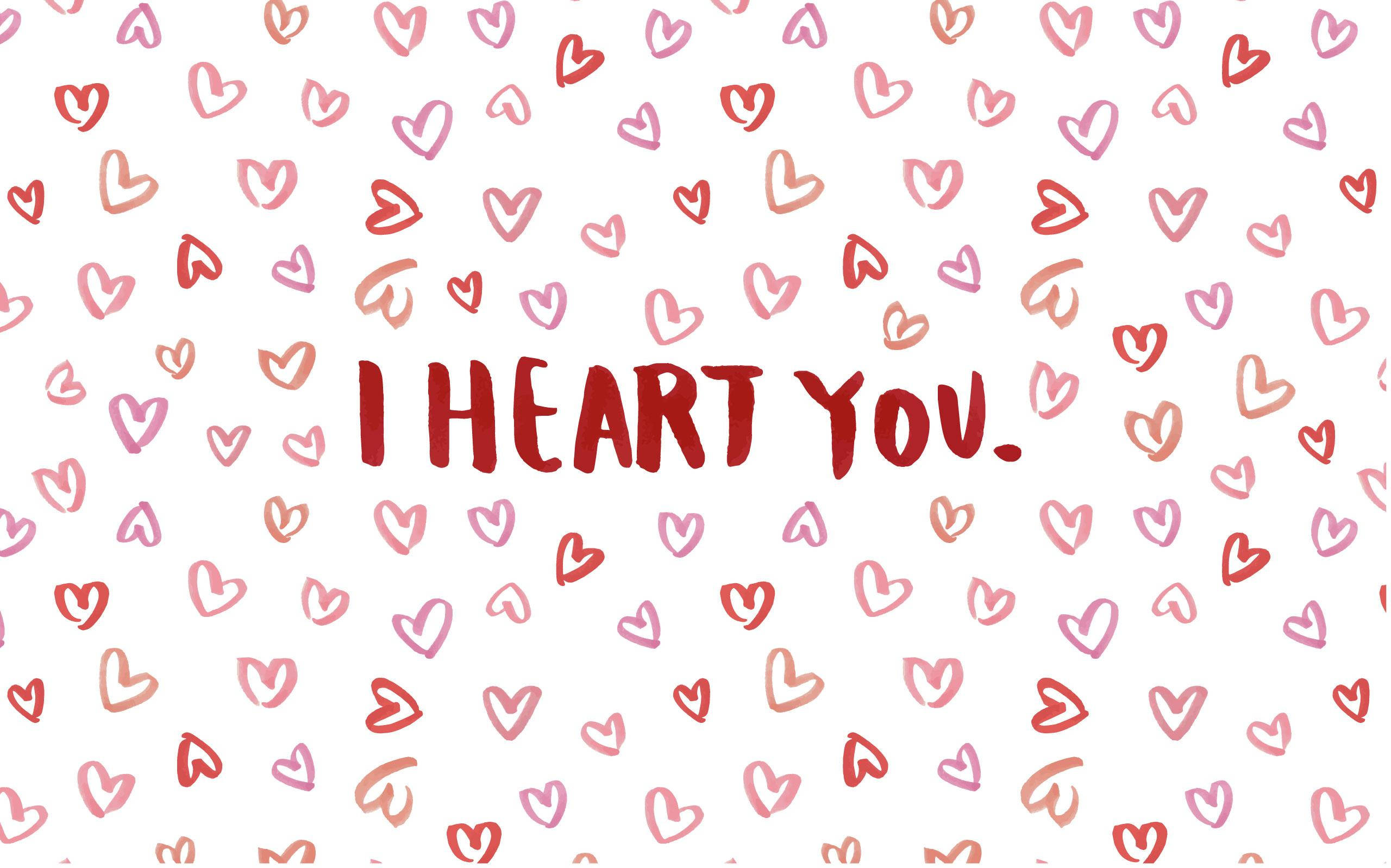 پیارا جمالیاتی I Heart You کمپیوٹر کے لیے وال پیپر