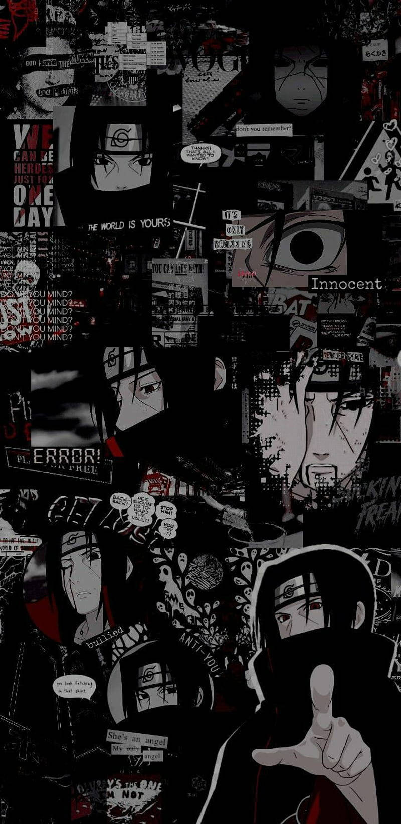 Itachi کولیج جمالیاتی اینیمی آئی فون وال پیپر