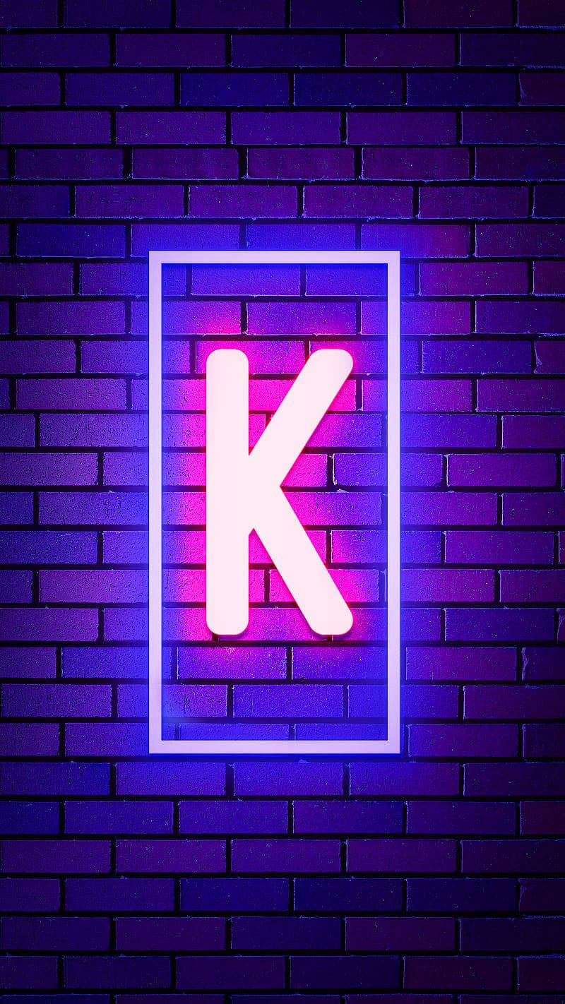 چمکتا نیین حرف K نام وال پیپر